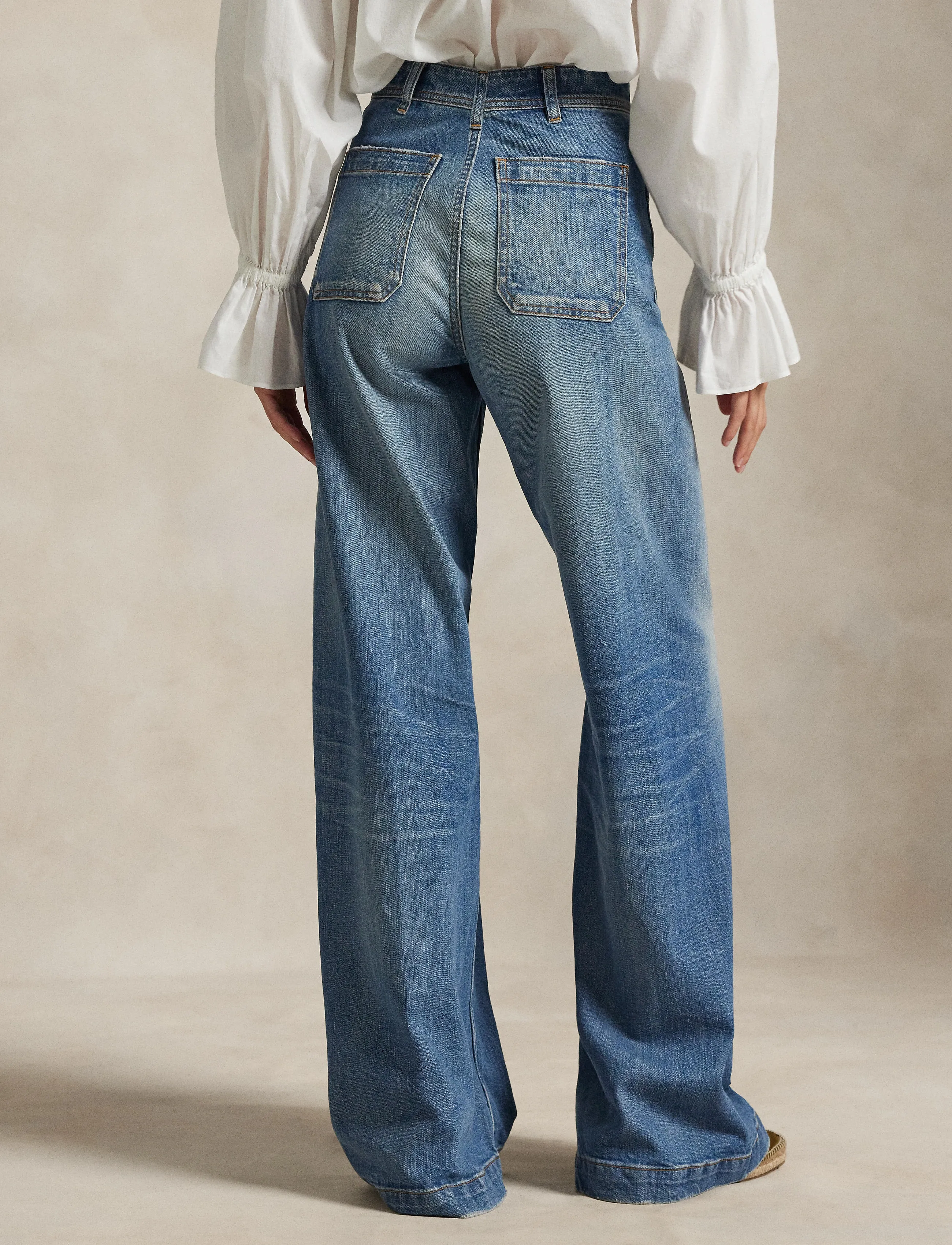 Polo Ralph Lauren - LOW STR DENIM-WVN-PANTS - hosen mit weitem bein - arlit wash - 3