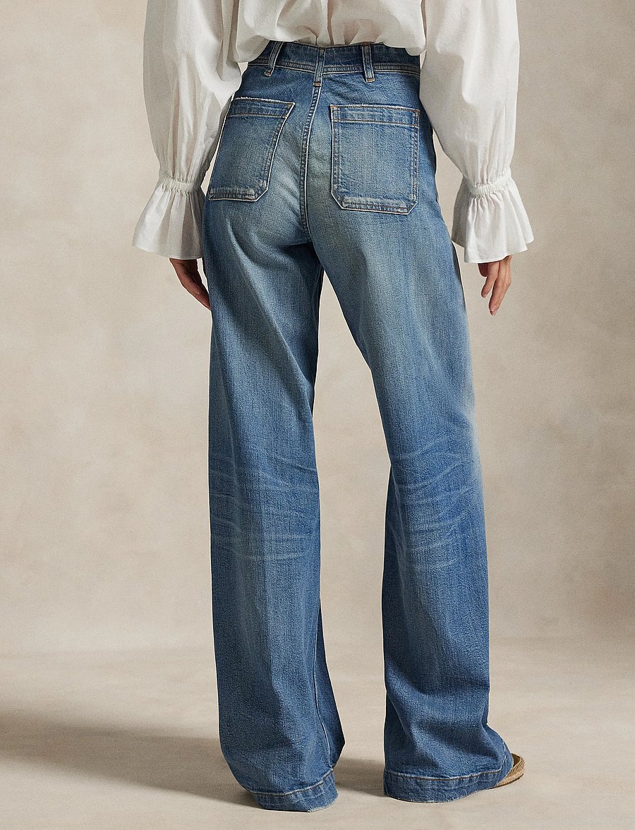 Polo Ralph Lauren - LOW STR DENIM-WVN-PANTS - hosen mit weitem bein - arlit wash - 3