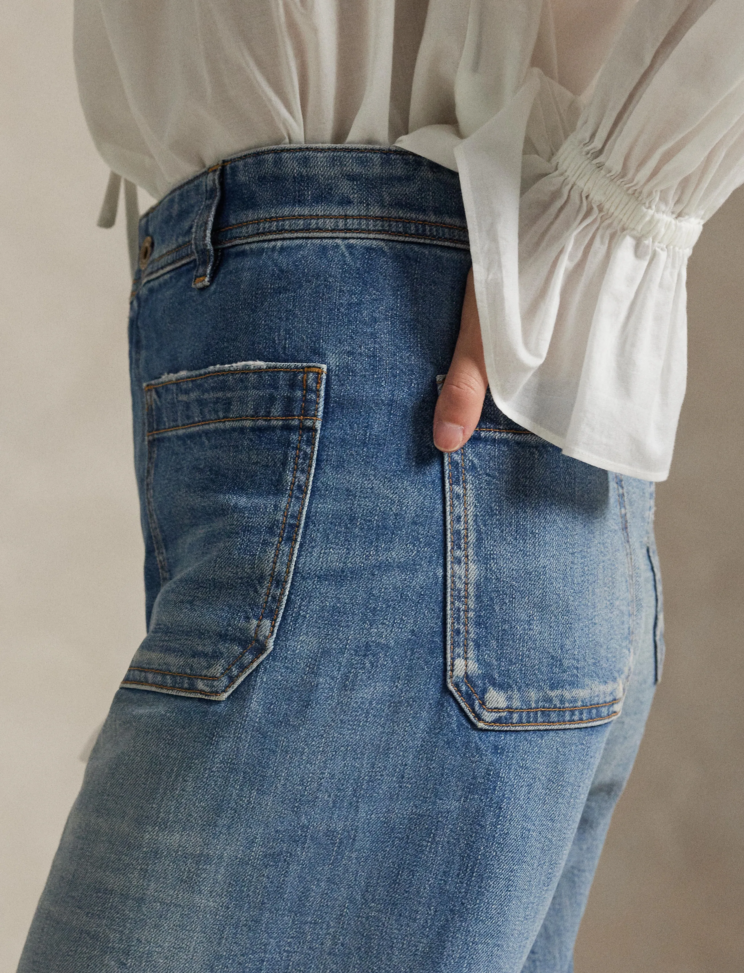 Polo Ralph Lauren - LOW STR DENIM-WVN-PANTS - hosen mit weitem bein - arlit wash - 4