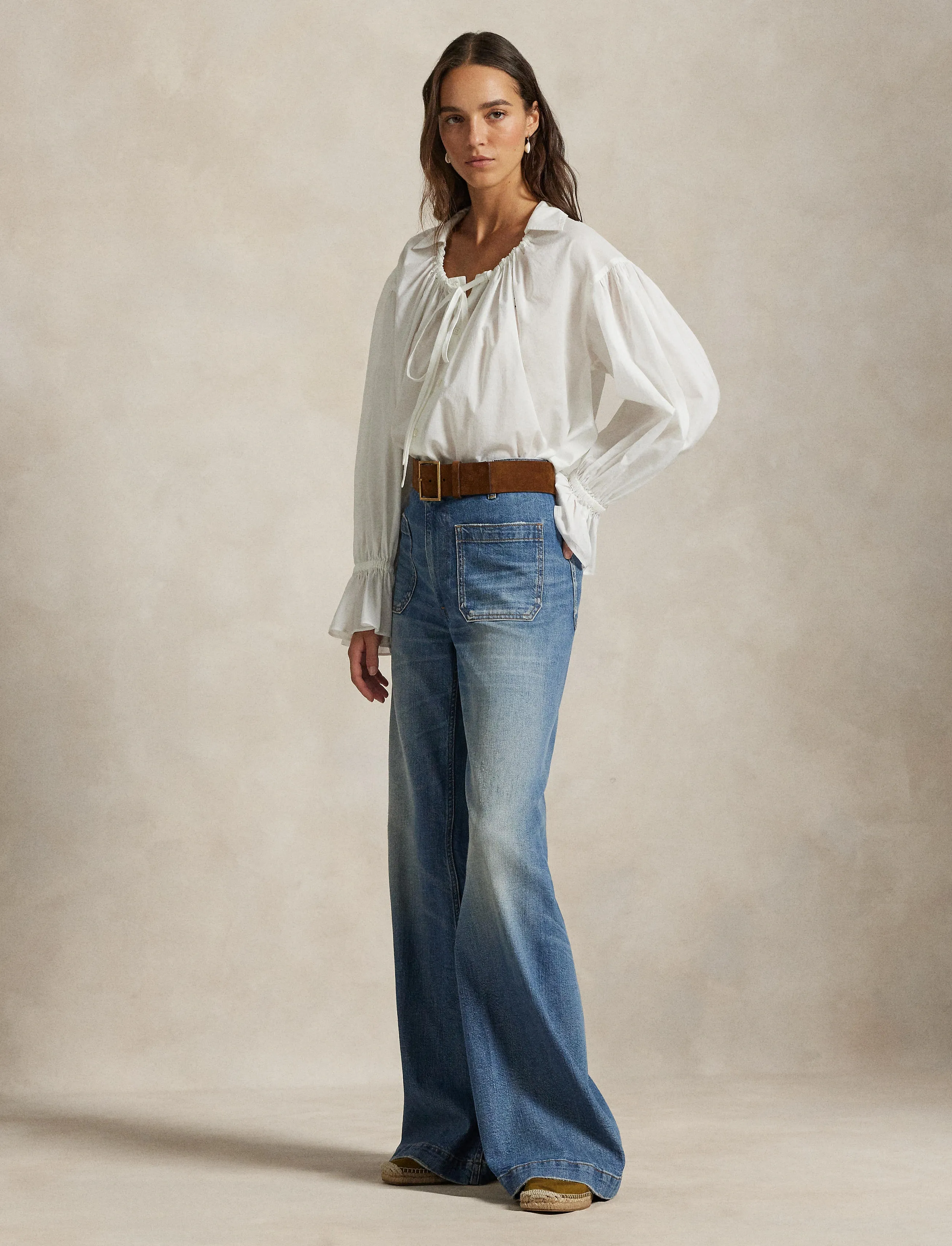 Polo Ralph Lauren - LOW STR DENIM-WVN-PANTS - hosen mit weitem bein - arlit wash - 5