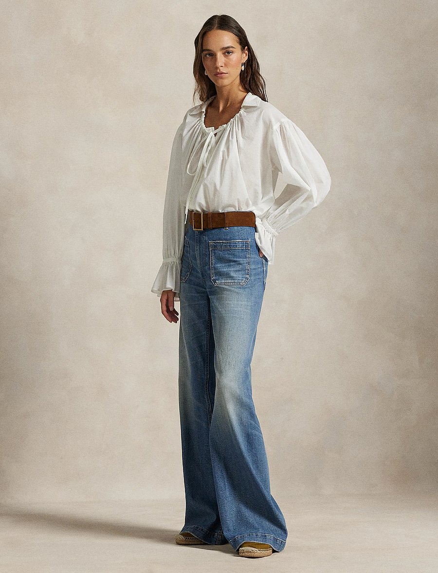 Polo Ralph Lauren - LOW STR DENIM-WVN-PANTS - hosen mit weitem bein - arlit wash - 5