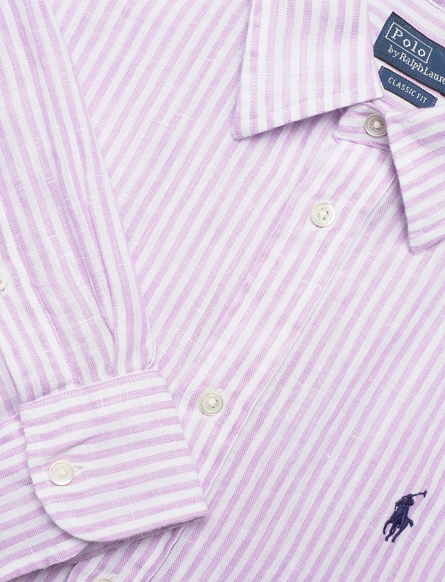 Polo Ralph Lauren - Classic Fit Striped Linen Shirt - denimskjorter - 1936 light mauve - 3