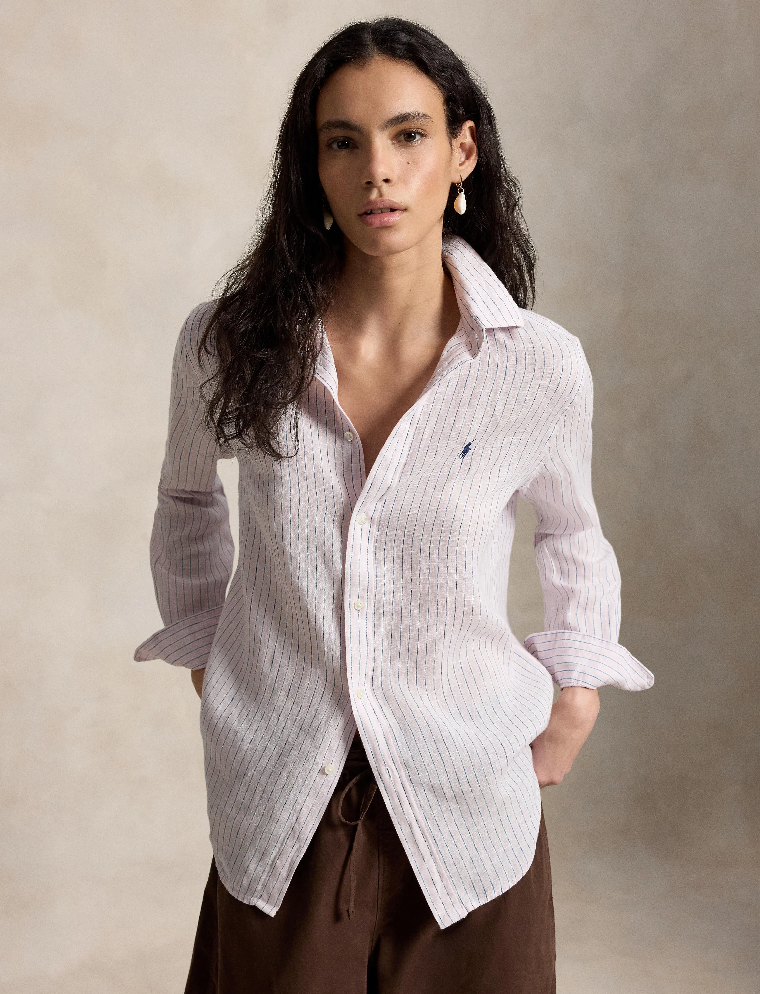 Polo Ralph Lauren - Classic Fit Striped Linen Shirt - denimskjorter - 1994af hint of pi - 3