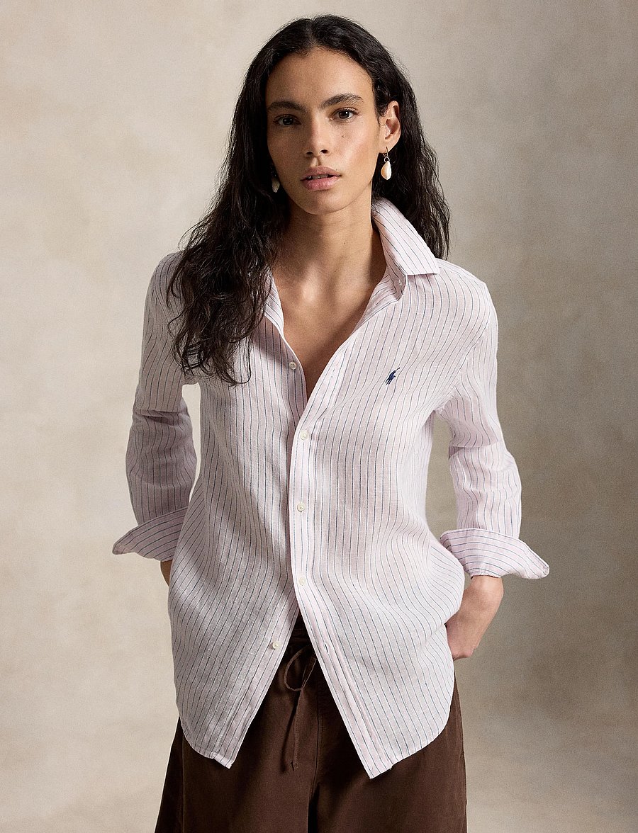 Polo Ralph Lauren - Classic Fit Striped Linen Shirt - denimskjorter - 1994af hint of pi - 3