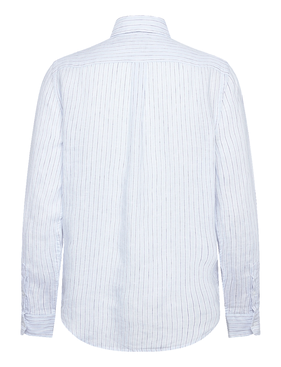 Polo Ralph Lauren - Classic Fit Striped Linen Shirt - denimskjorter - 1994b lt blue blu - 1
