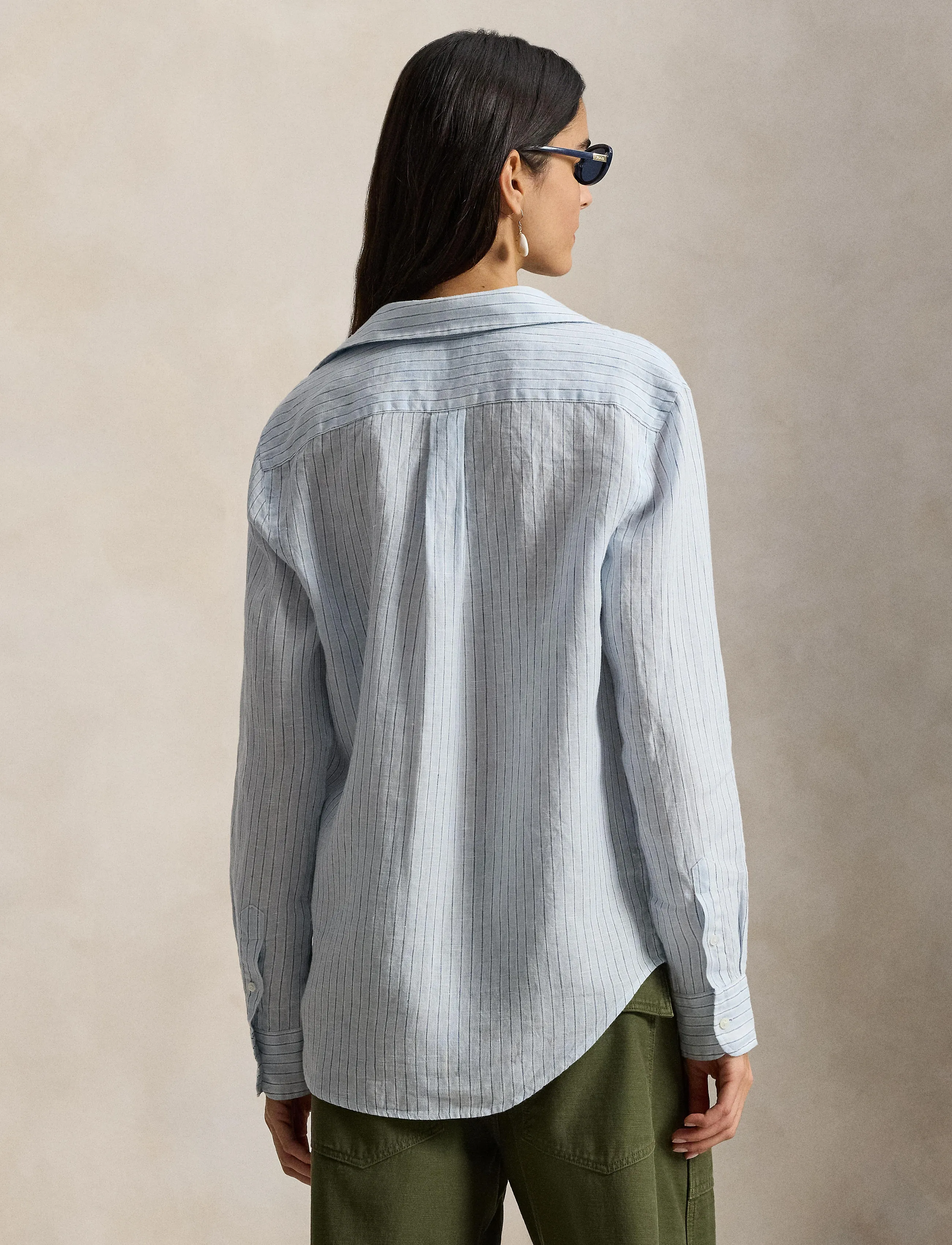 Polo Ralph Lauren - Classic Fit Striped Linen Shirt - denimskjorter - 1994b lt blue blu - 2