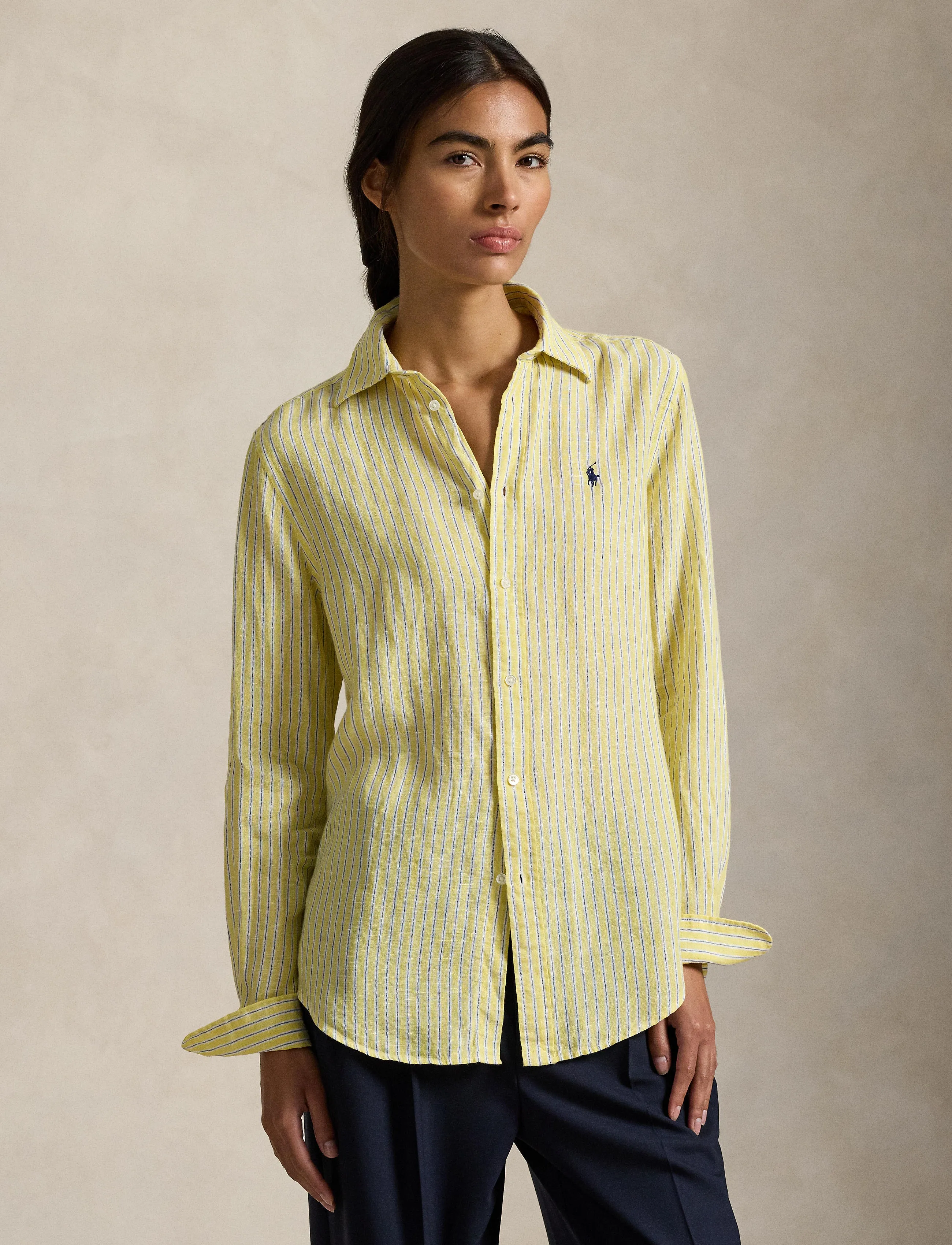 Polo Ralph Lauren - Classic Fit Striped Linen Shirt - chemises en jeans - 1994c oasis yello - 3