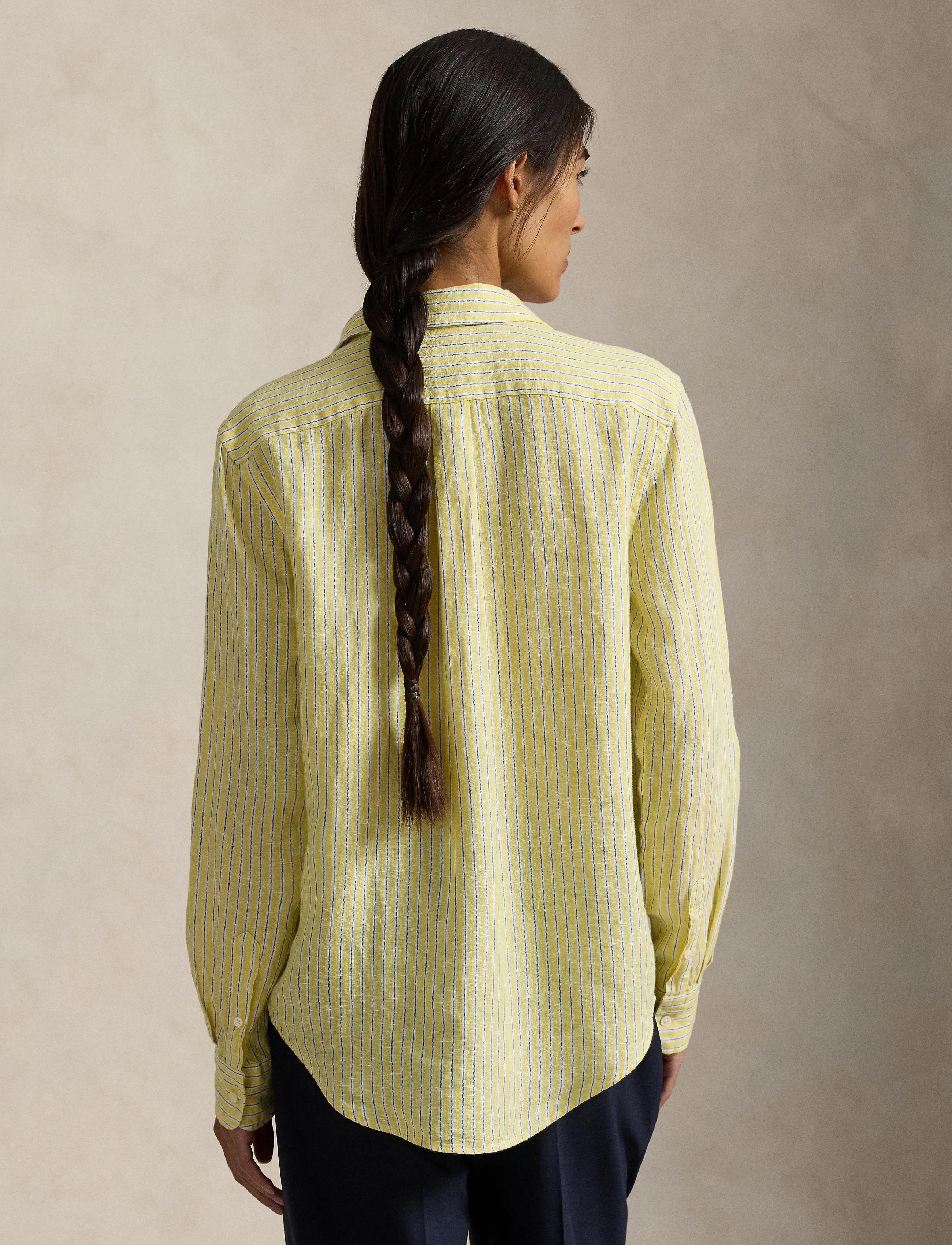 Polo Ralph Lauren - Classic Fit Striped Linen Shirt - chemises en jeans - 1994c oasis yello - 5