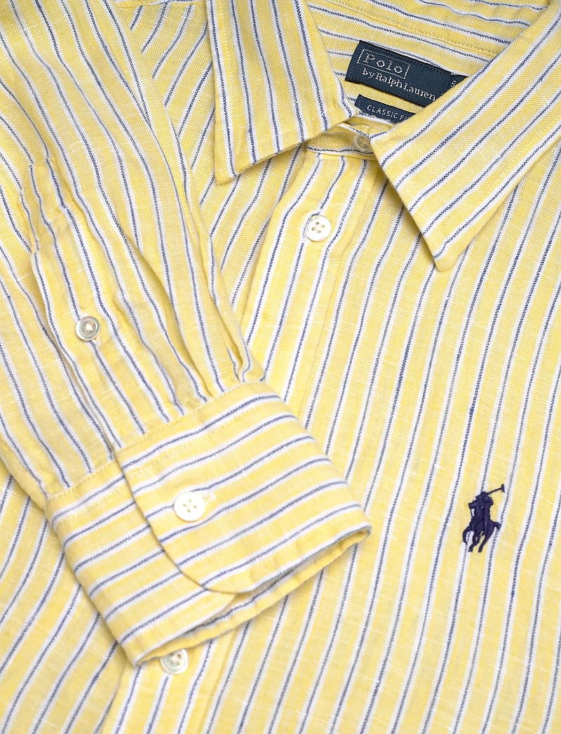 Polo Ralph Lauren - Classic Fit Striped Linen Shirt - jeansskjortor - 1994c oasis yello - 2