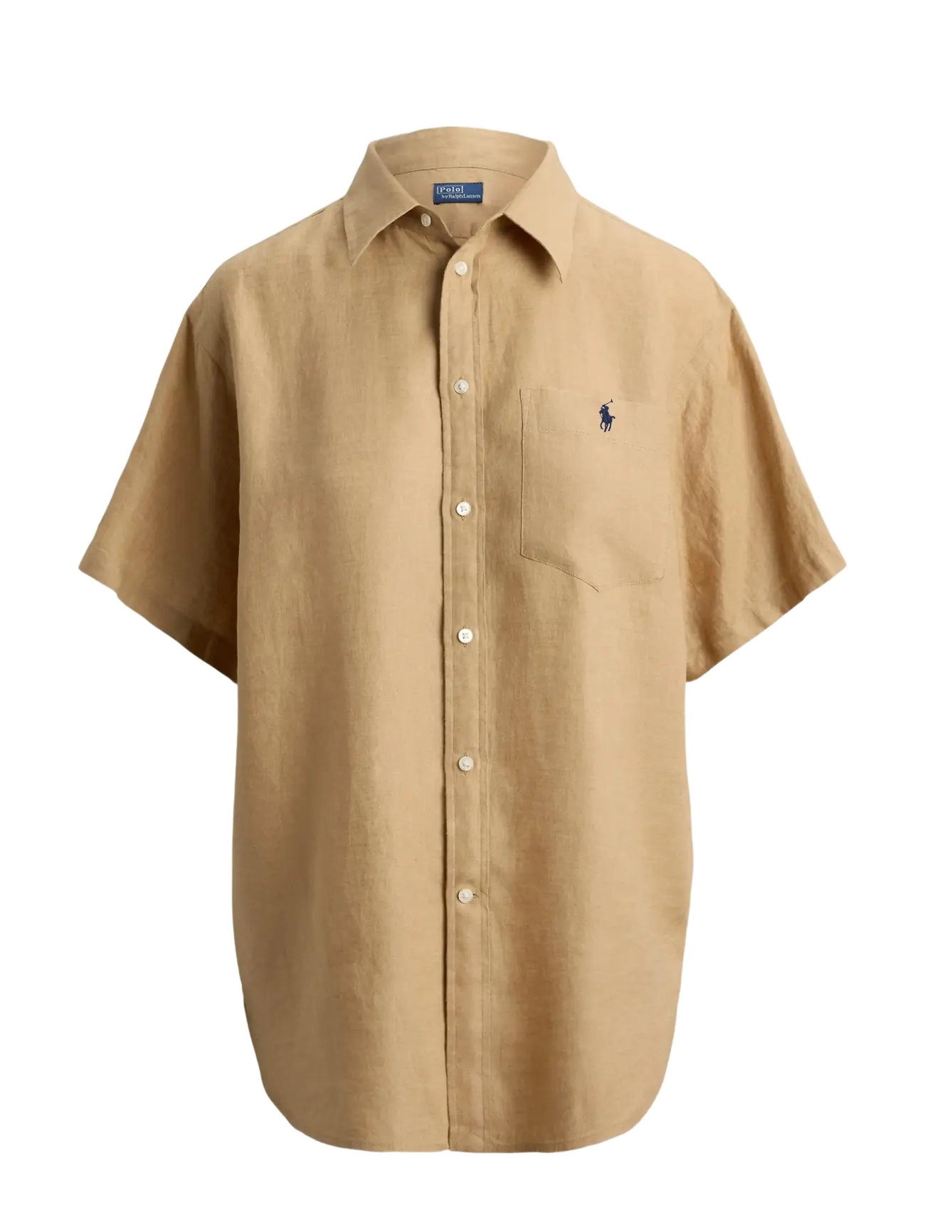 Polo Ralph Lauren Oversize Fit Linen Short-Sleeve Shirt - Blouses & Shirts - CLASSIC CAMEL / beige