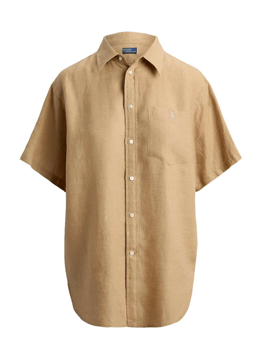 Polo Ralph Lauren - Oversize Fit Linen Short-Sleeve Shirt - jeanshemden - classic camel - 1