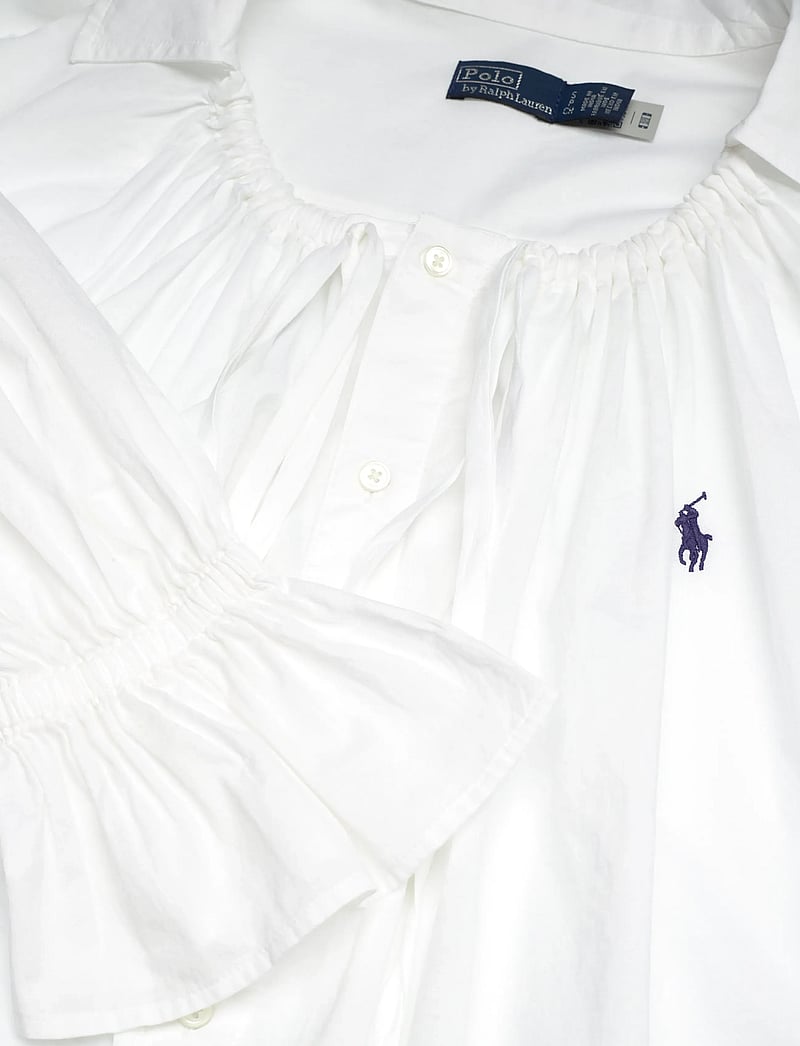 Polo Ralph Lauren - Tie-Neck Cotton Poplin Top - langærmede bluser - white - 2