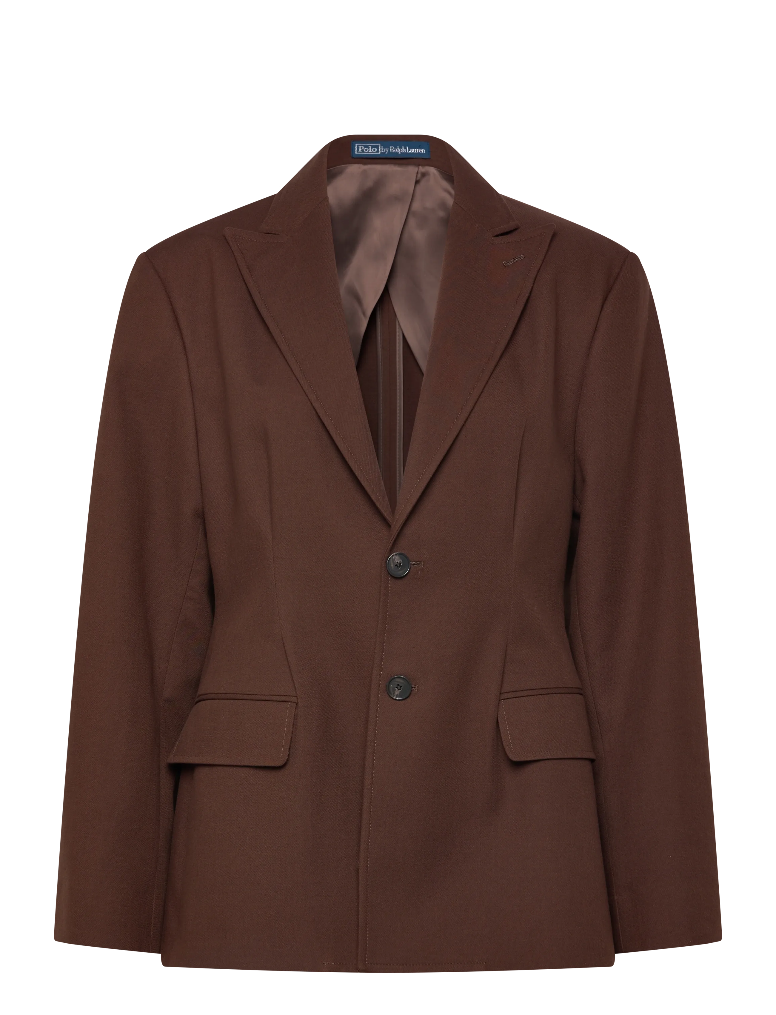 Single-Breasted Cotton-Wool Twill Blazer - DARK BEECH