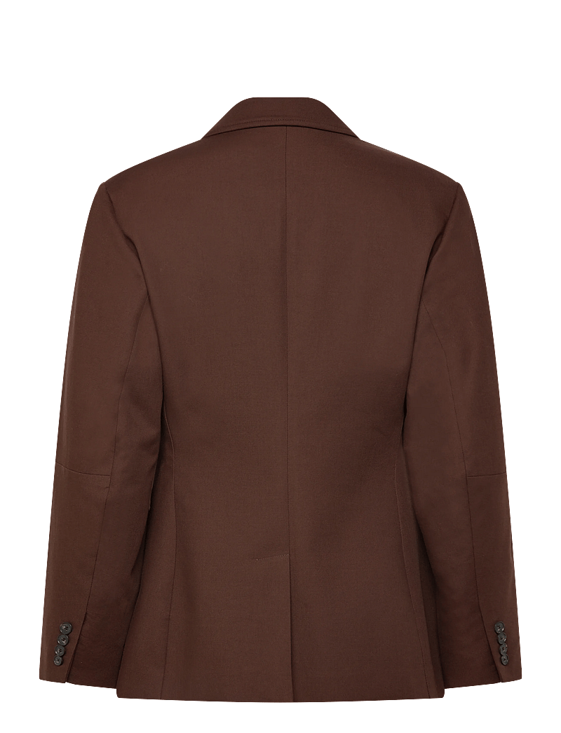 Polo Ralph Lauren - Single-Breasted Cotton-Wool Twill Blazer - enkelknäppta kavajer - dark beech - 1