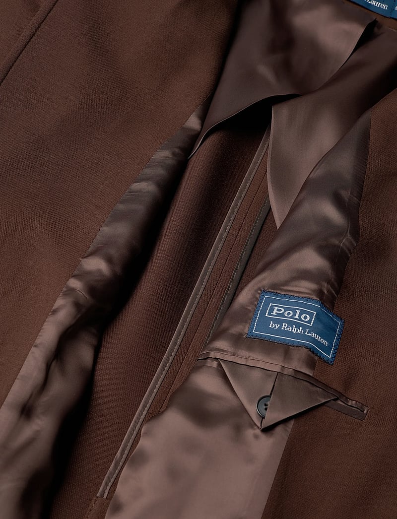 Polo Ralph Lauren - Single-Breasted Cotton-Wool Twill Blazer - enkelknäppta kavajer - dark beech - 4