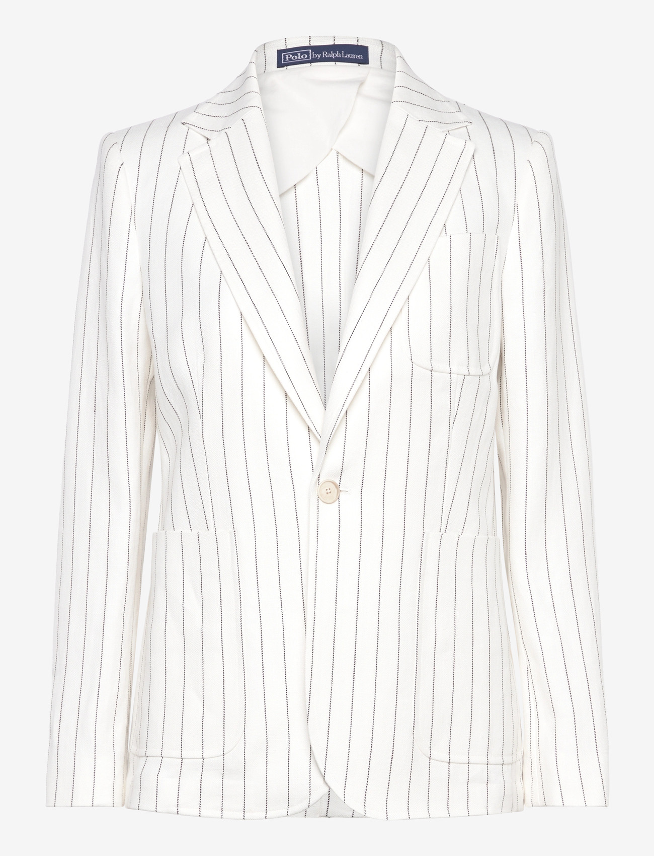 Polo Ralph Lauren - Striped Hemp Blazer - einreihige blazer - crm/brwn pinstrip - 0