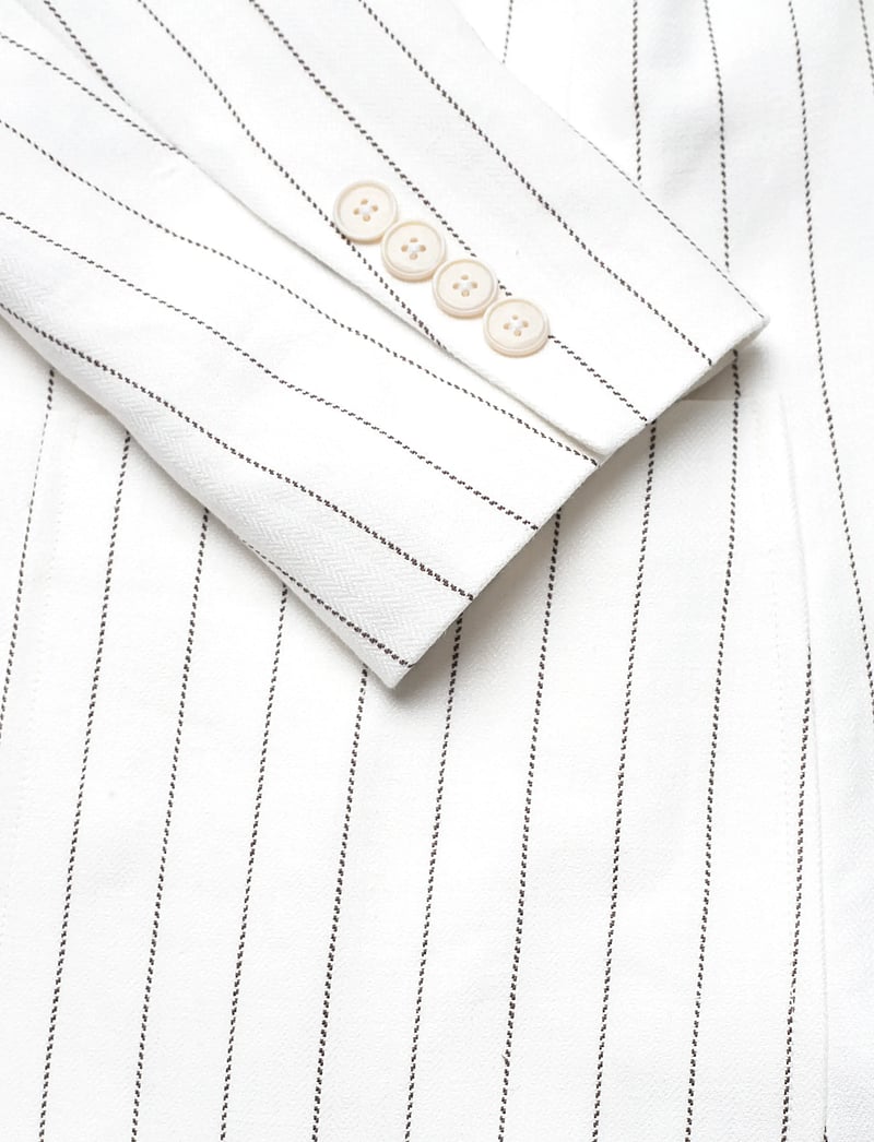 Polo Ralph Lauren - Striped Hemp Blazer - einreihige blazer - crm/brwn pinstrip - 3