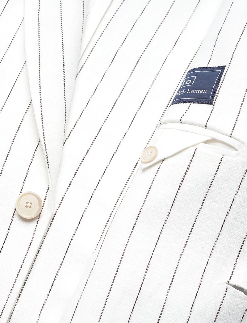 Polo Ralph Lauren - Striped Hemp Blazer - einreihige blazer - crm/brwn pinstrip - 4