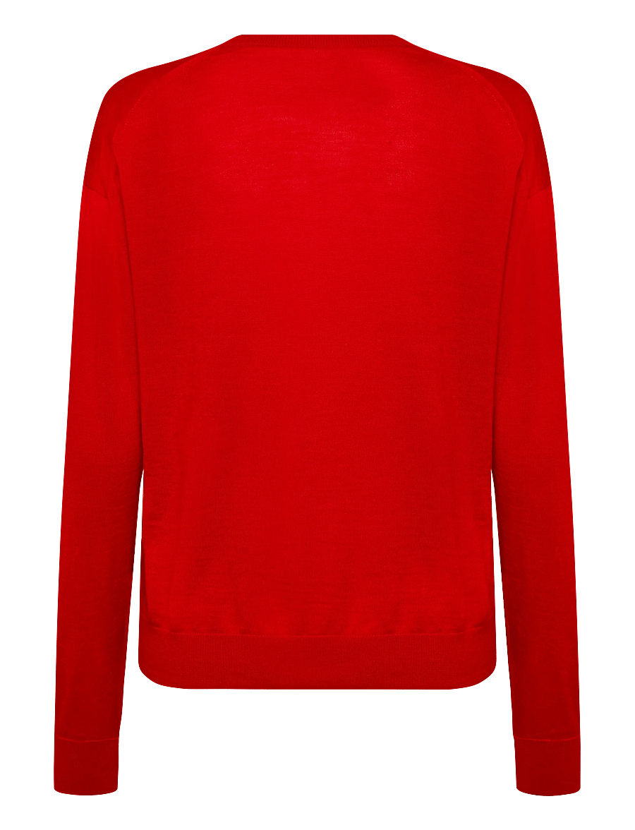 Polo Ralph Lauren - Wool V-Neck Sweater - striktrøjer - flanders red heat - 2