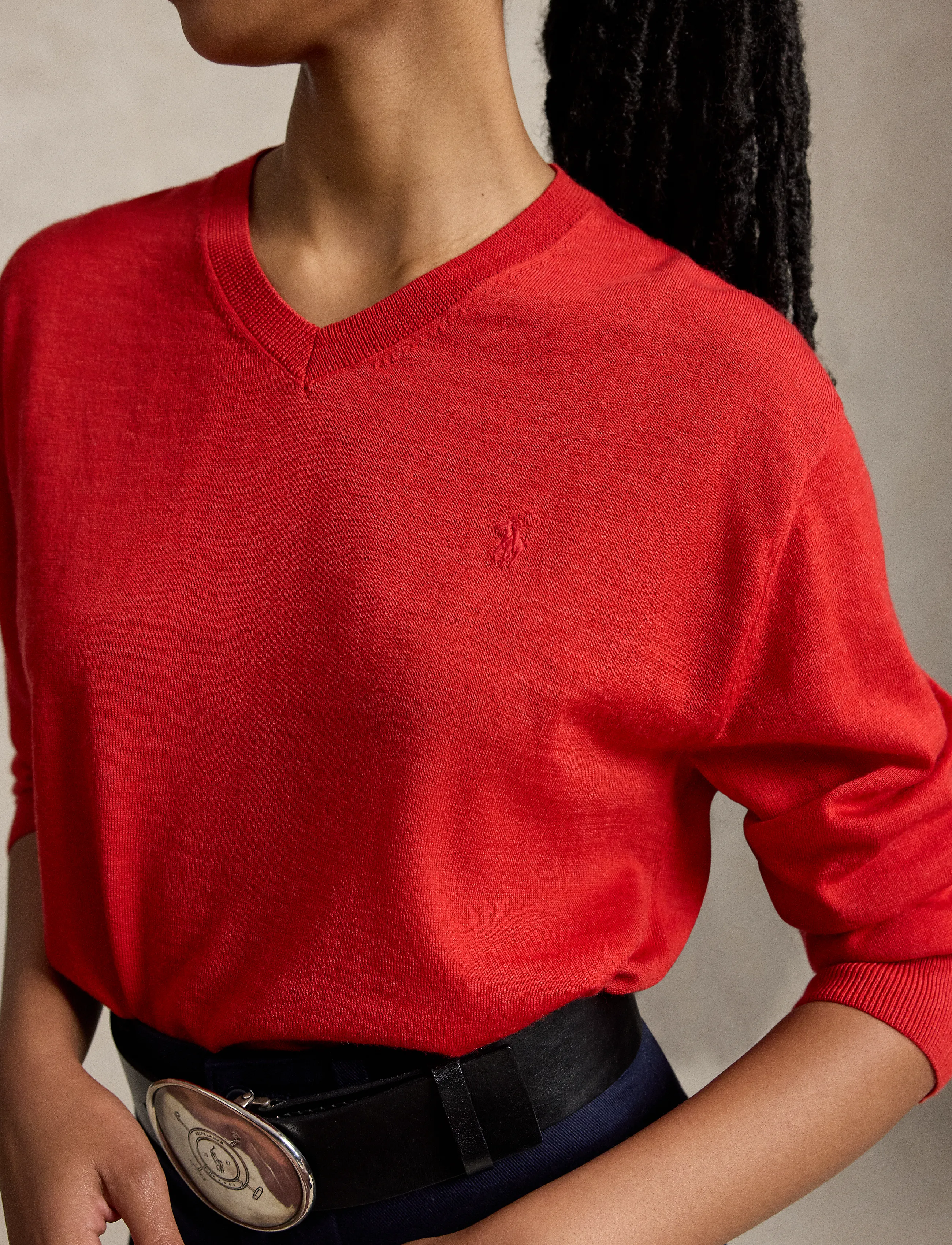 Polo Ralph Lauren - Wool V-Neck Sweater - flanders red heat - 4