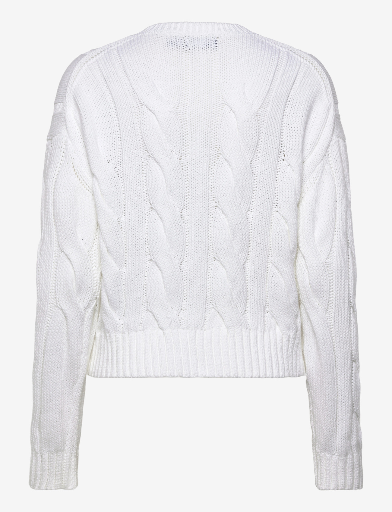Polo Ralph Lauren - Cable-Knit Cotton Crewneck Cardigan - kardiganid - white - 1