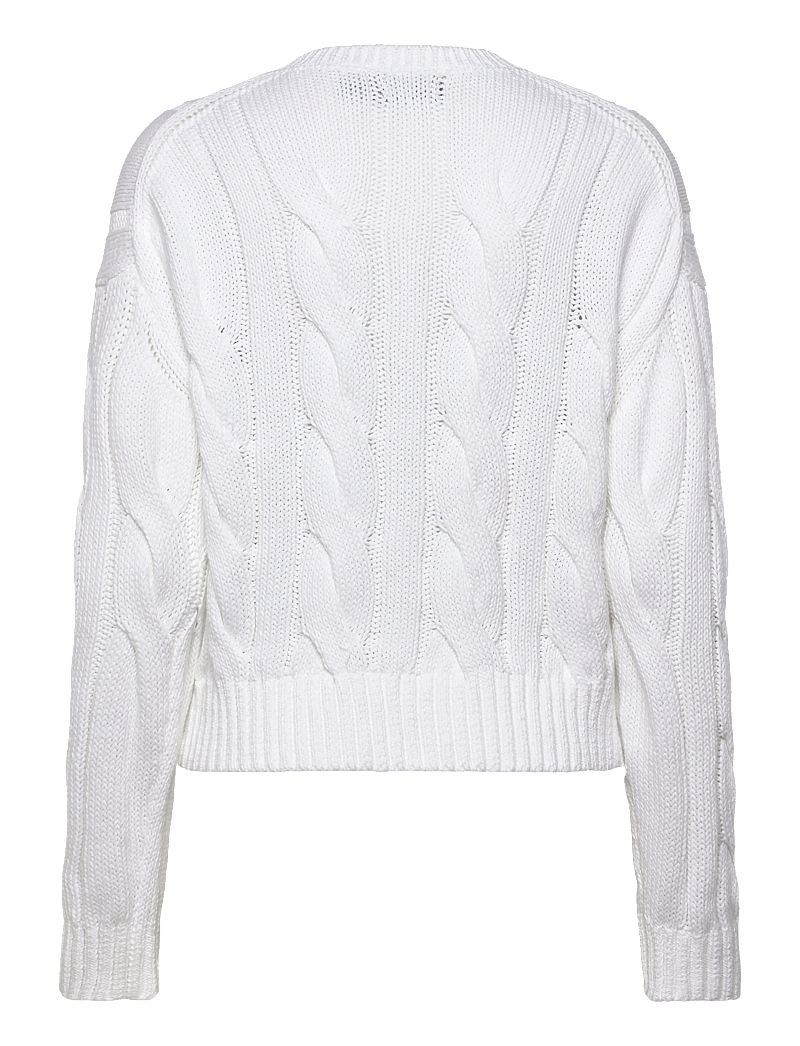 Polo Ralph Lauren - Cable-Knit Cotton Crewneck Cardigan - kardiganid - white - 1