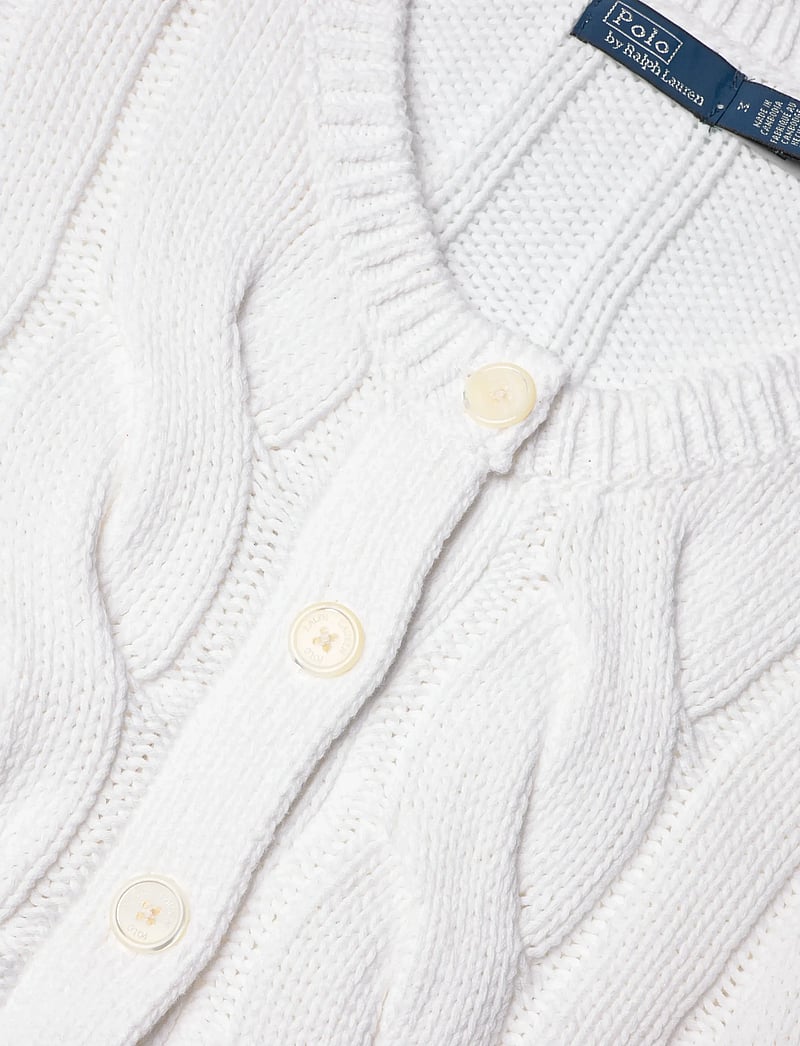 Polo Ralph Lauren - Cable-Knit Cotton Crewneck Cardigan - kardiganid - white - 2