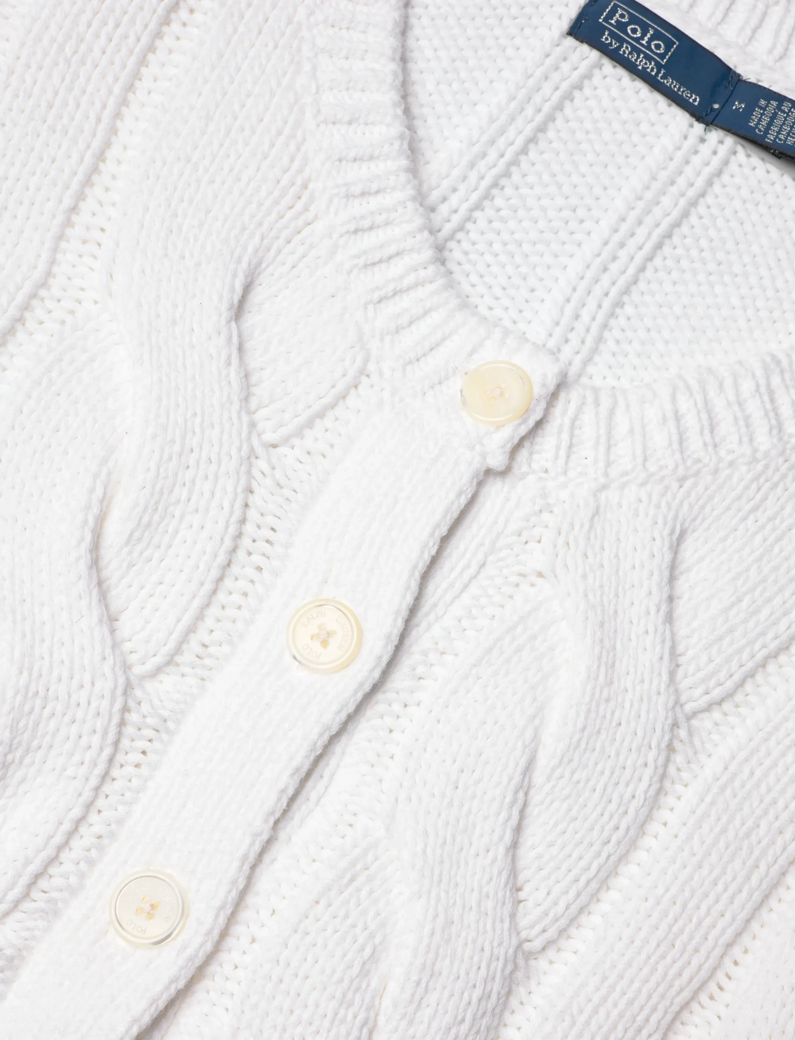 Polo Ralph Lauren - 1/1-7 COTTON-SWEATER-CARDIGAN - white - 4