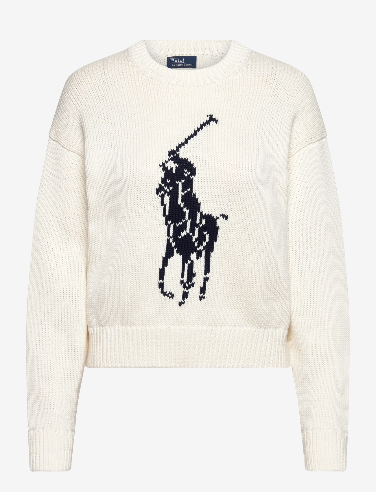 Polo Ralph Lauren - Big Pony Cotton Crewneck Sweater - tröjor - white - 0