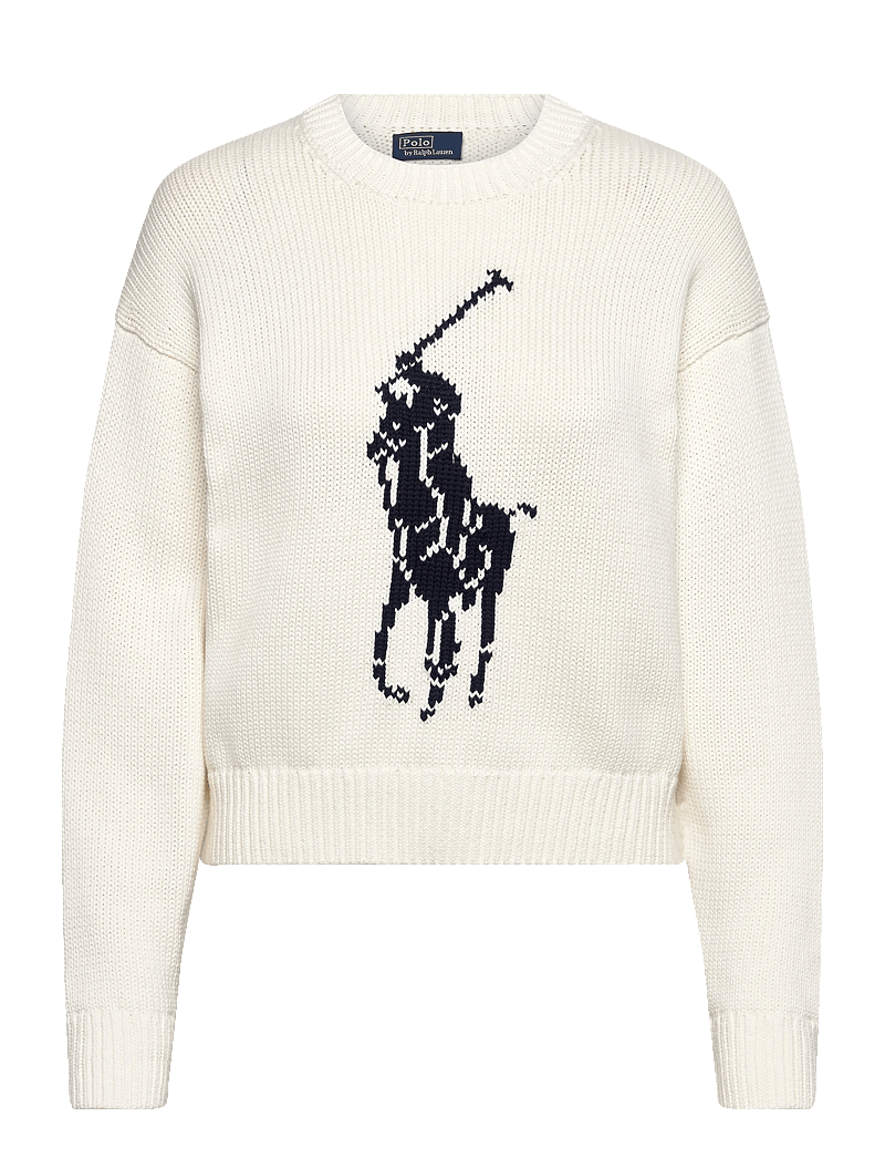 Polo Ralph Lauren - Big Pony Cotton Crewneck Sweater - tröjor - white - 0