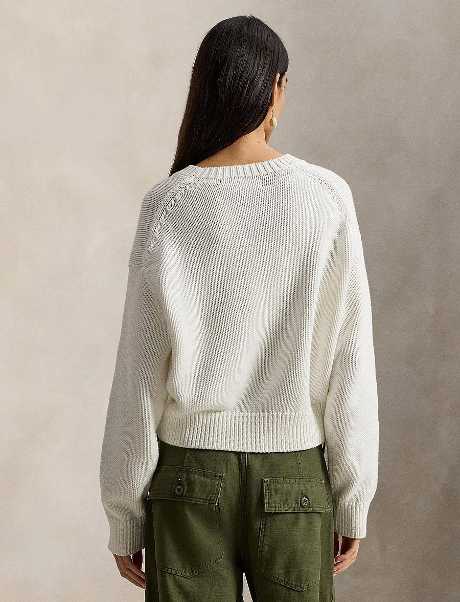 Polo Ralph Lauren - Big Pony Cotton Crewneck Sweater - white - 3