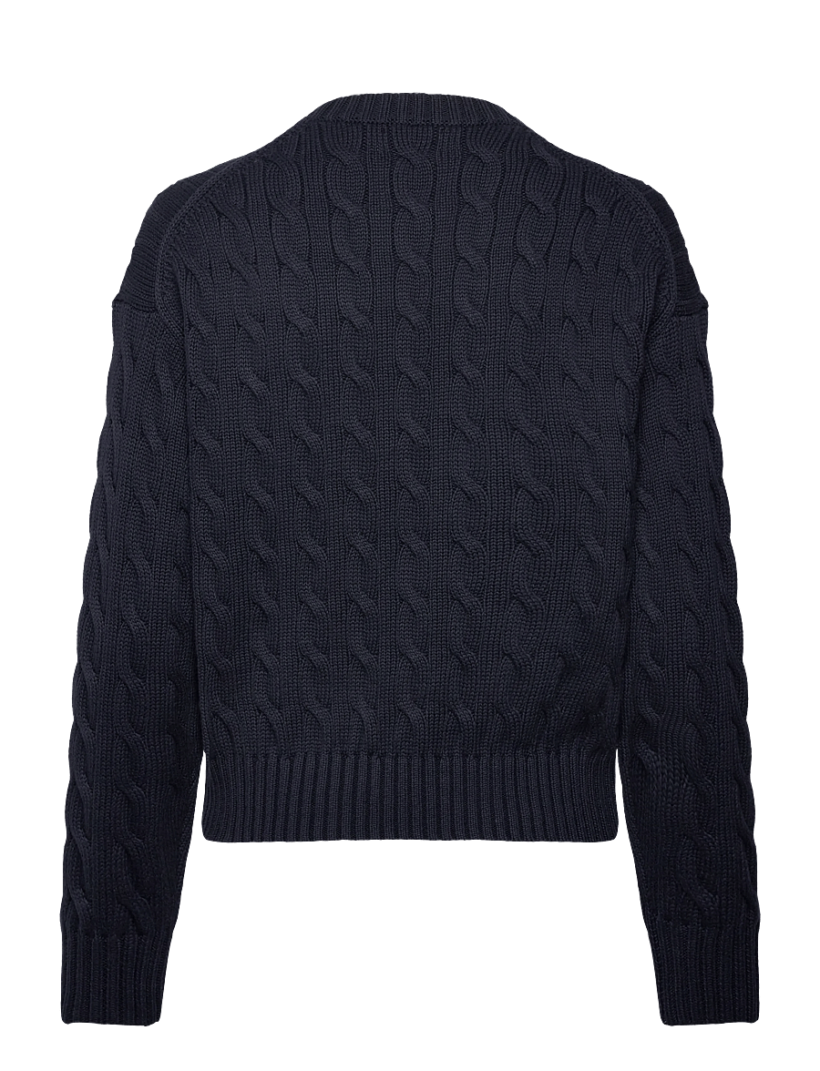 Polo Ralph Lauren - Cable-Knit Cotton Crewneck Sweater - swetry - hunter navy - 2