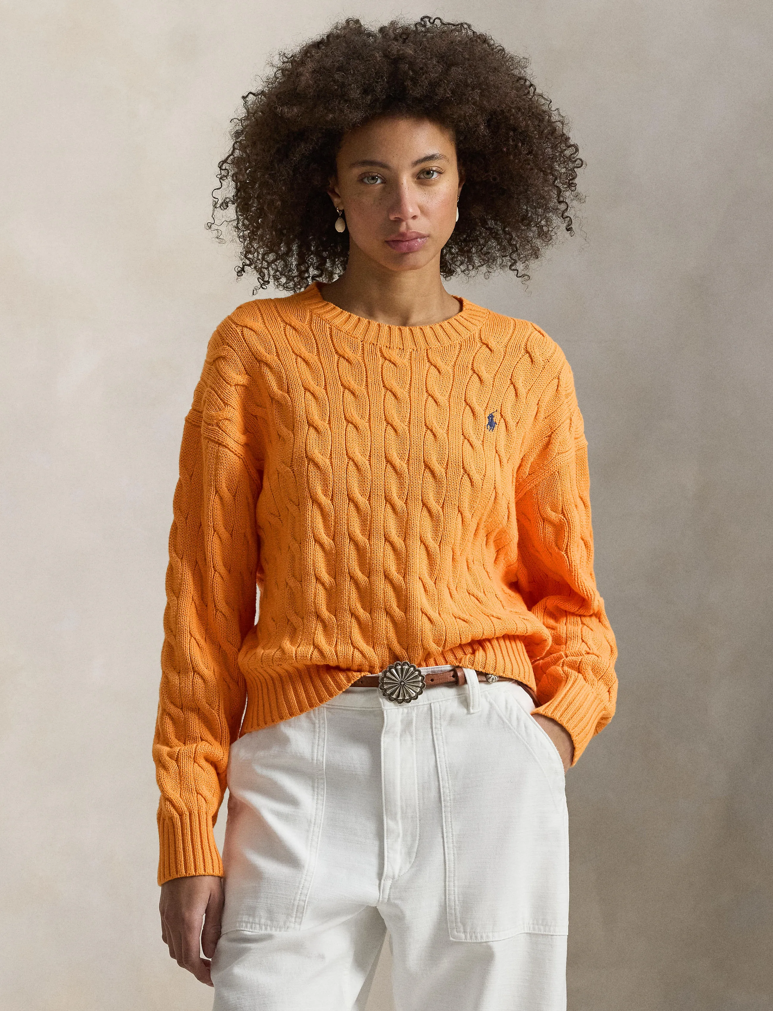 Polo Ralph Lauren 32/2 COTTON-SWEATER-PULLOVER - Pullover - SOFT CLEMENTINE / orange
