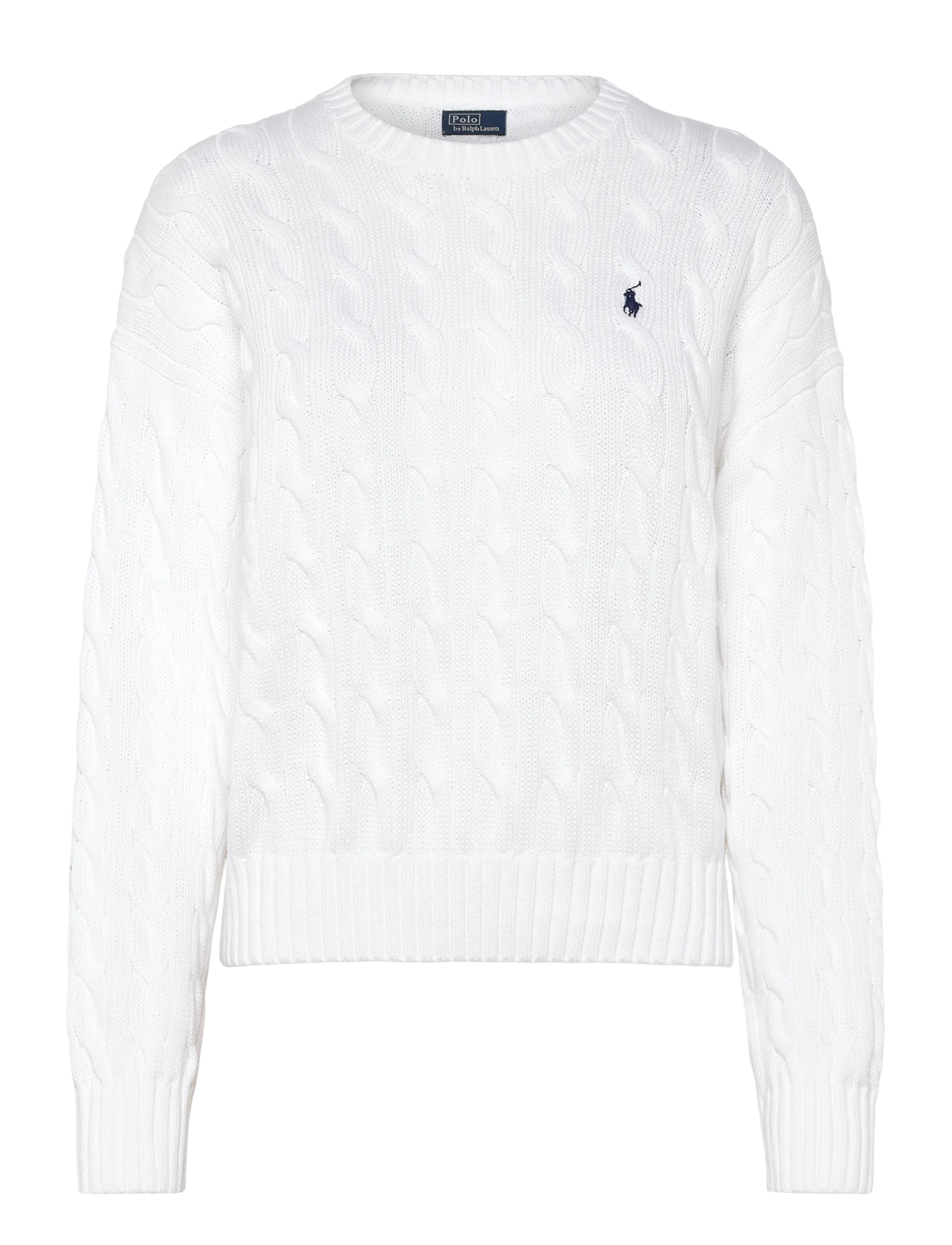 Polo Ralph Lauren Cable-Knit Cotton Crewneck Sweater - Ralph Lauren - WHITE / white