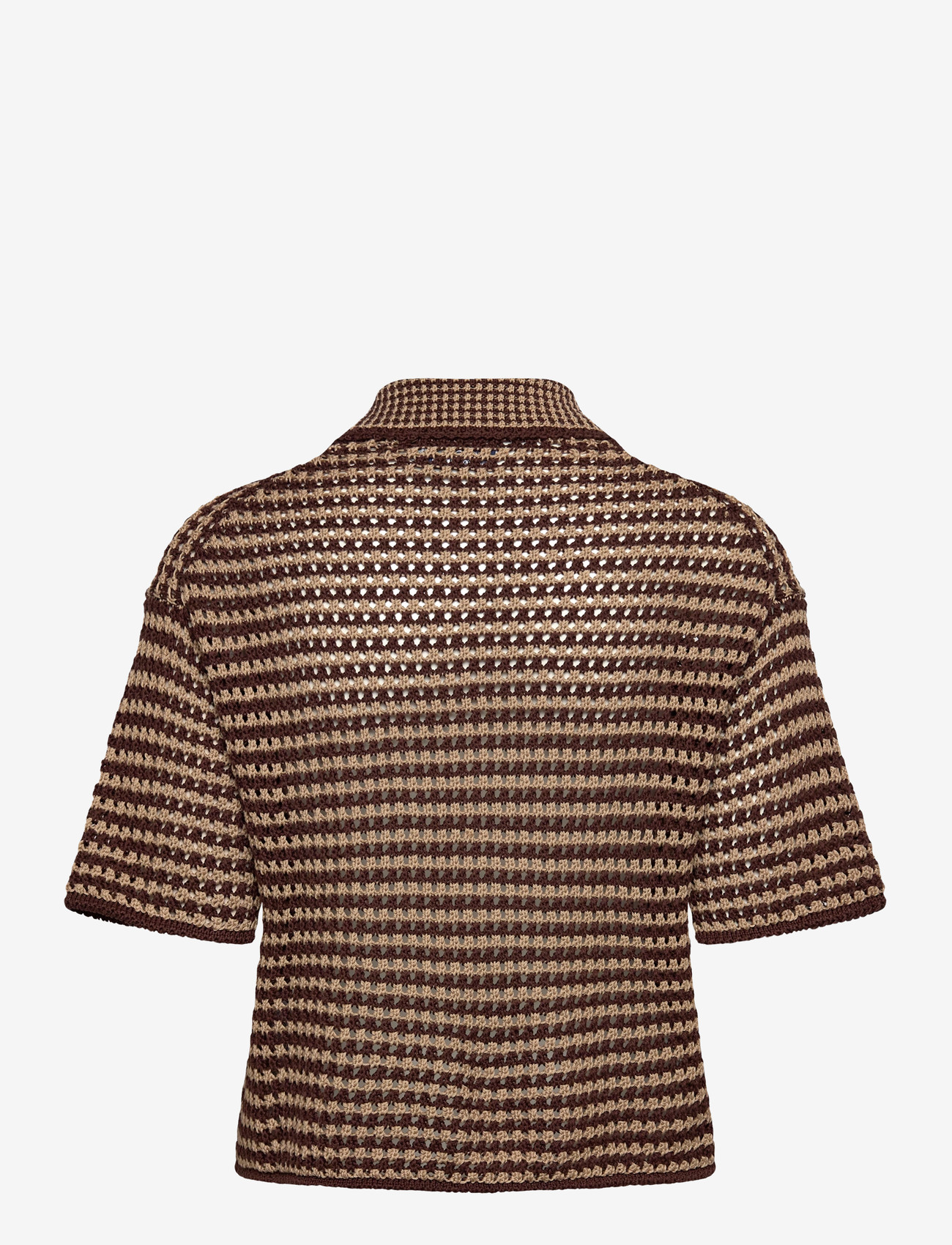 Polo Ralph Lauren - Striped Knit Cotton Polo Shirt - sweaters - chocolate stripe - 1