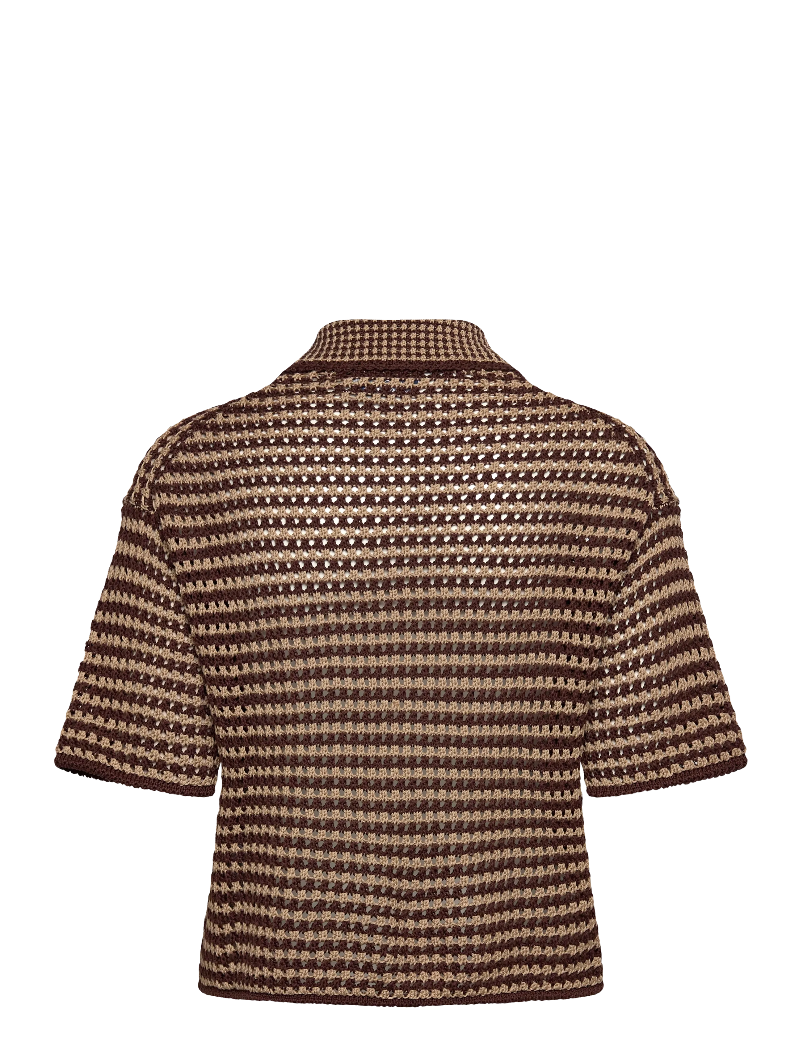 Polo Ralph Lauren - Striped Knit Cotton Polo Shirt - chocolate stripe - 2