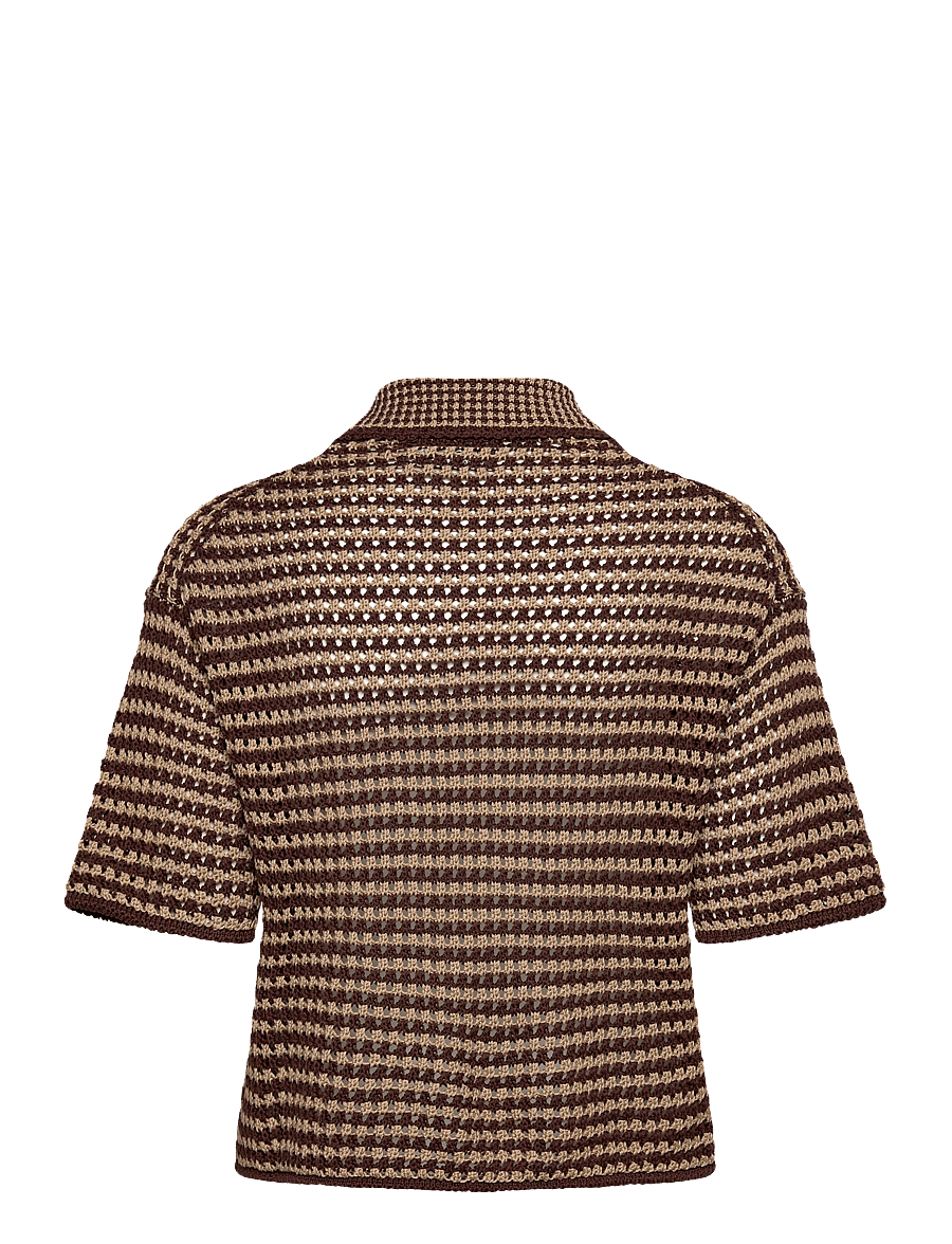 Polo Ralph Lauren - Striped Knit Cotton Polo Shirt - chocolate stripe - 2
