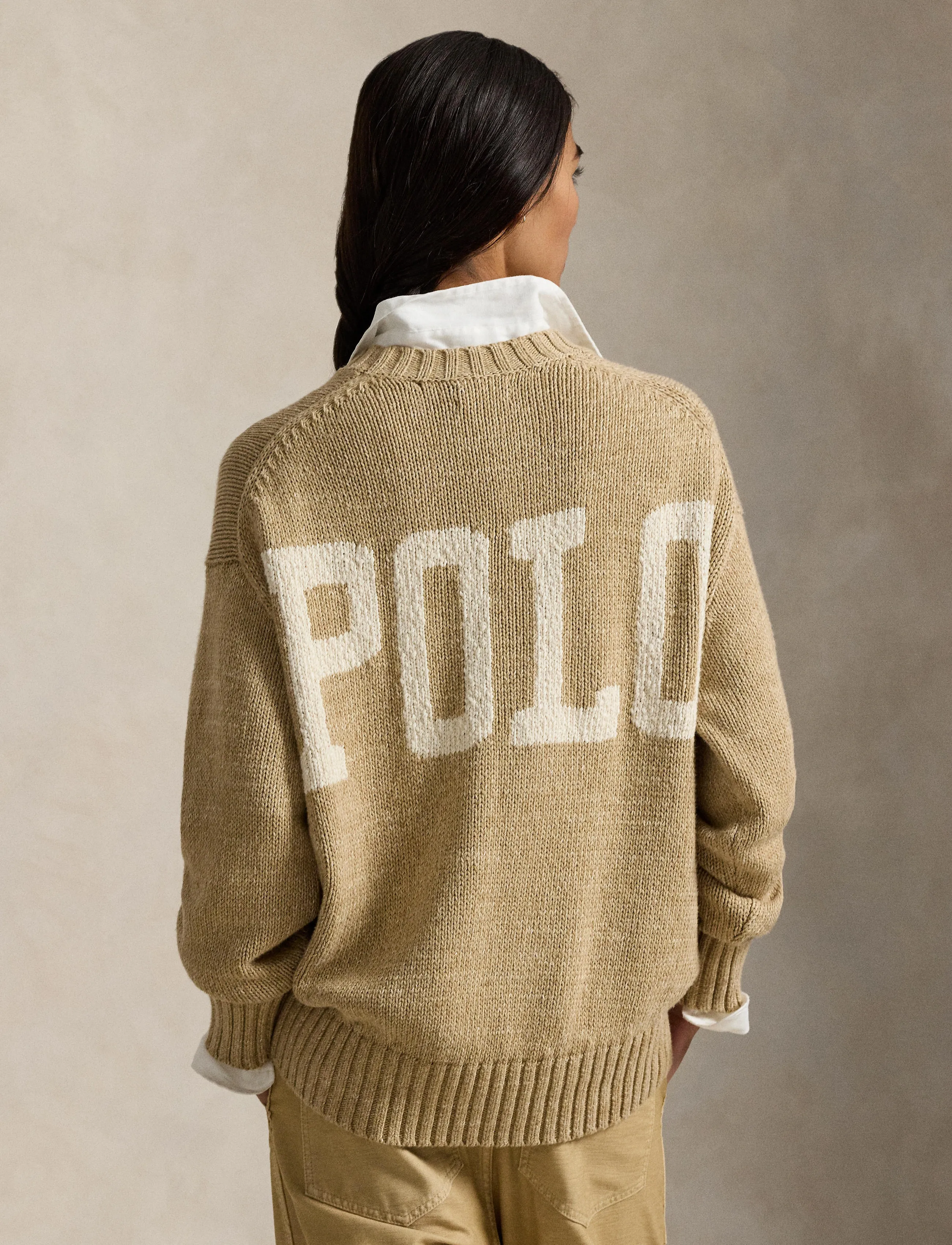 Polo Ralph Lauren - Logo Cotton Crewneck Sweater - tan heather - 5