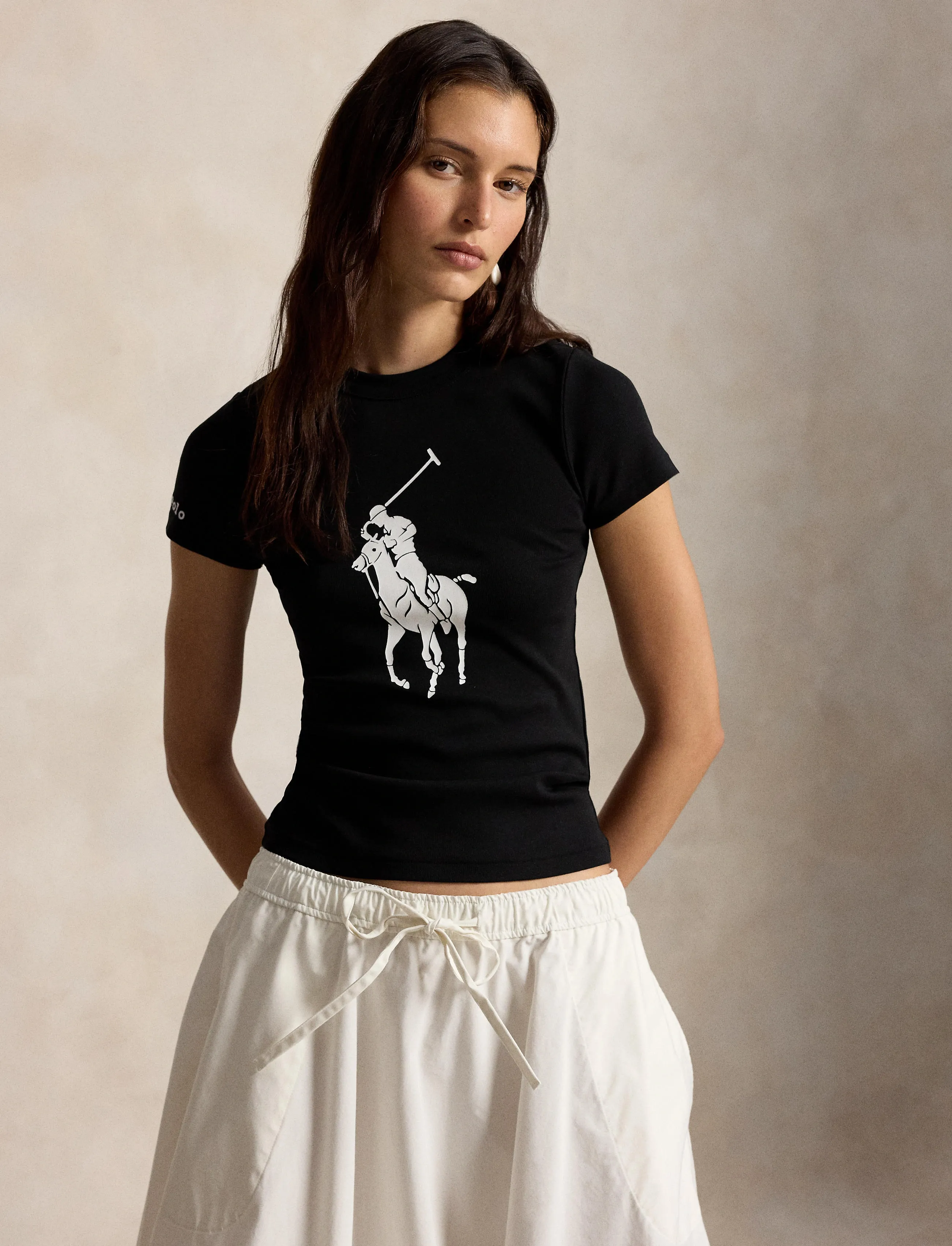 Polo Ralph Lauren Big Pony Stretch-Cotton Tee - Ralph Lauren - POLO BLACK / black