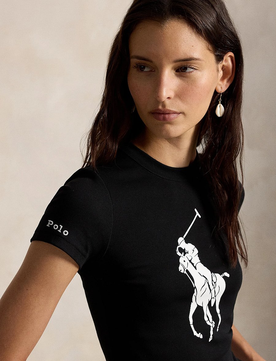 Polo Ralph Lauren - 95/5 1X1 RIB-KNT-T-SHIRT - t-shirts & tops - polo black - 4