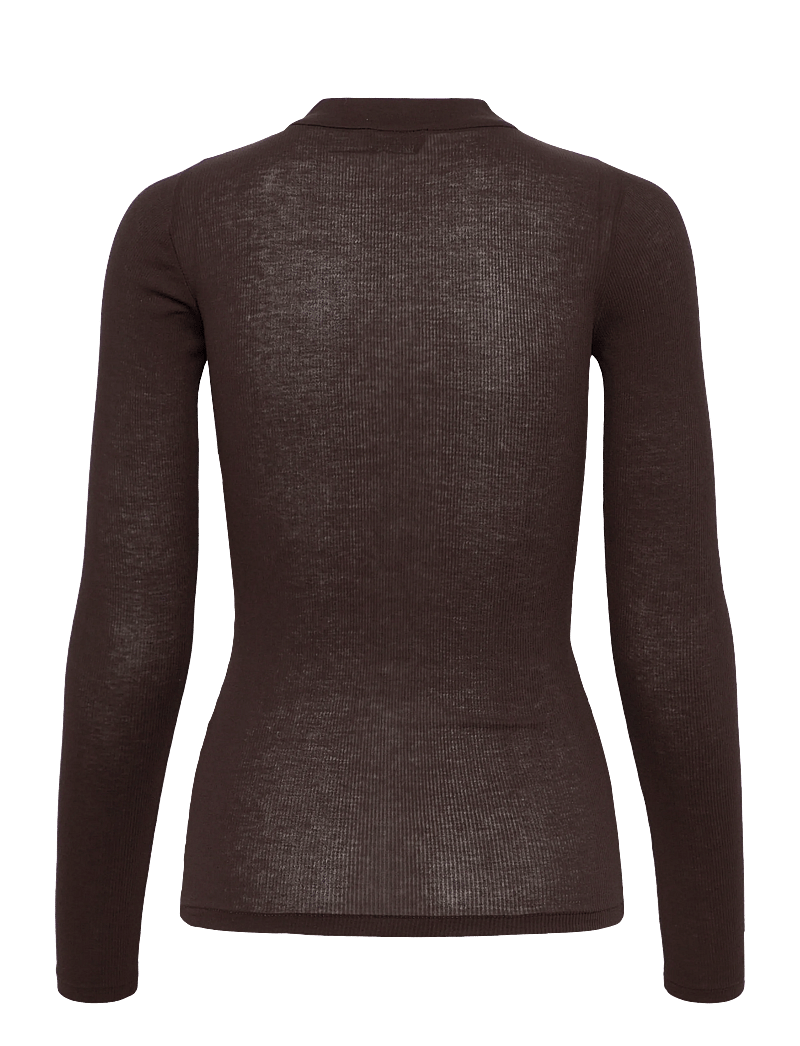 Polo Ralph Lauren - Ribbed Cotton Henley Shirt - langærmede toppe - squire brown - 1