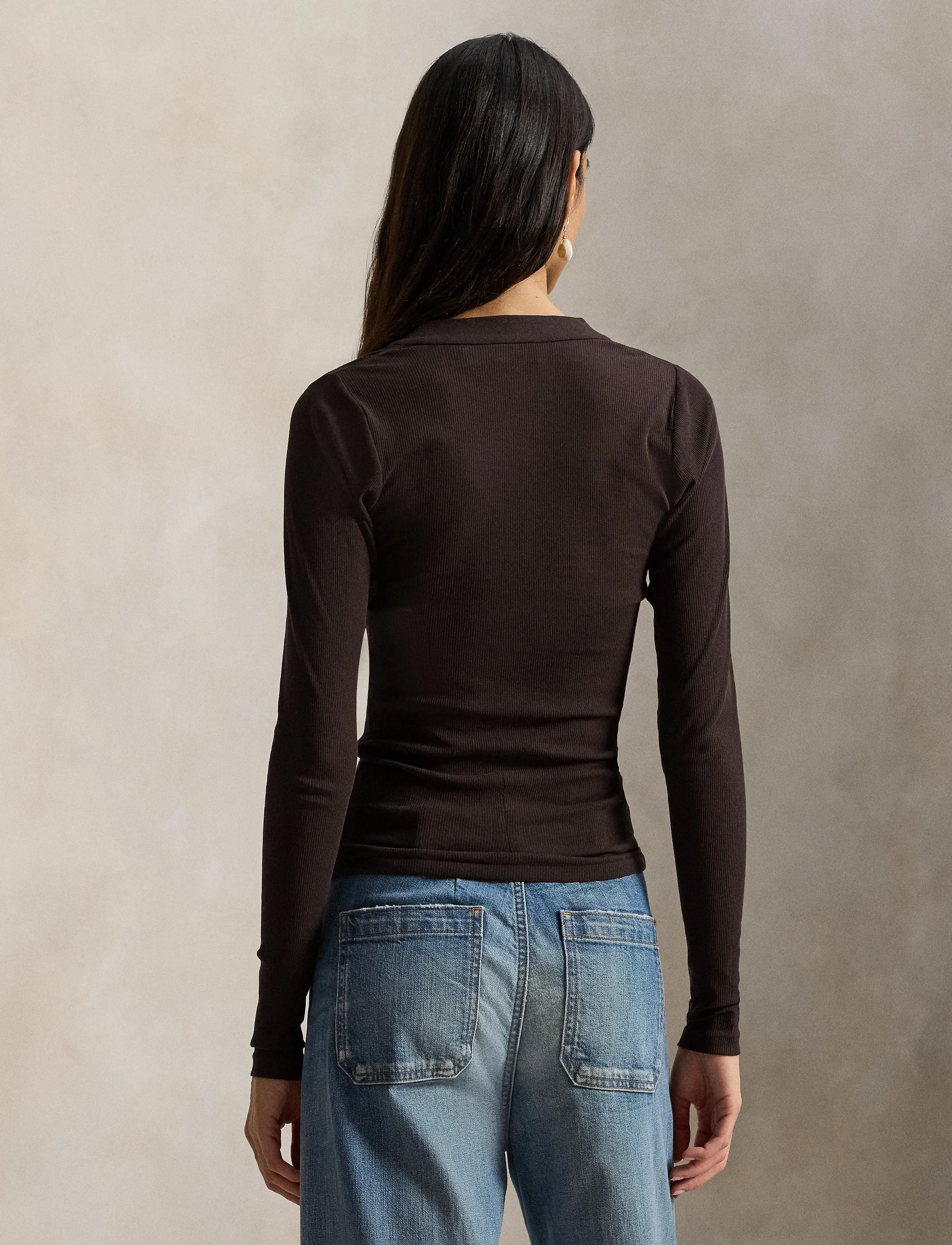 Polo Ralph Lauren - CREPE RIB-KNT-PULLOVER - langærmede toppe - squire brown - 5