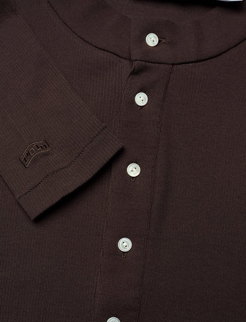Polo Ralph Lauren - Ribbed Cotton Henley Shirt - langærmede toppe - squire brown - 2