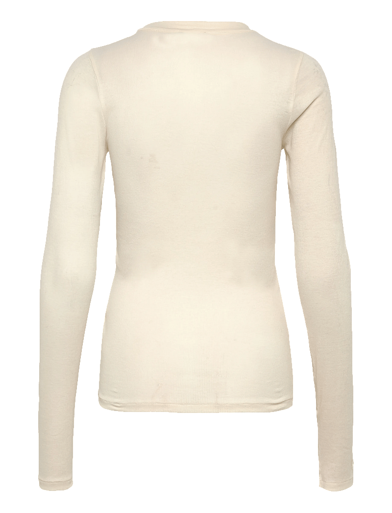 Polo Ralph Lauren - Ribbed Cotton Henley Shirt - langærmede toppe - warm white - 1