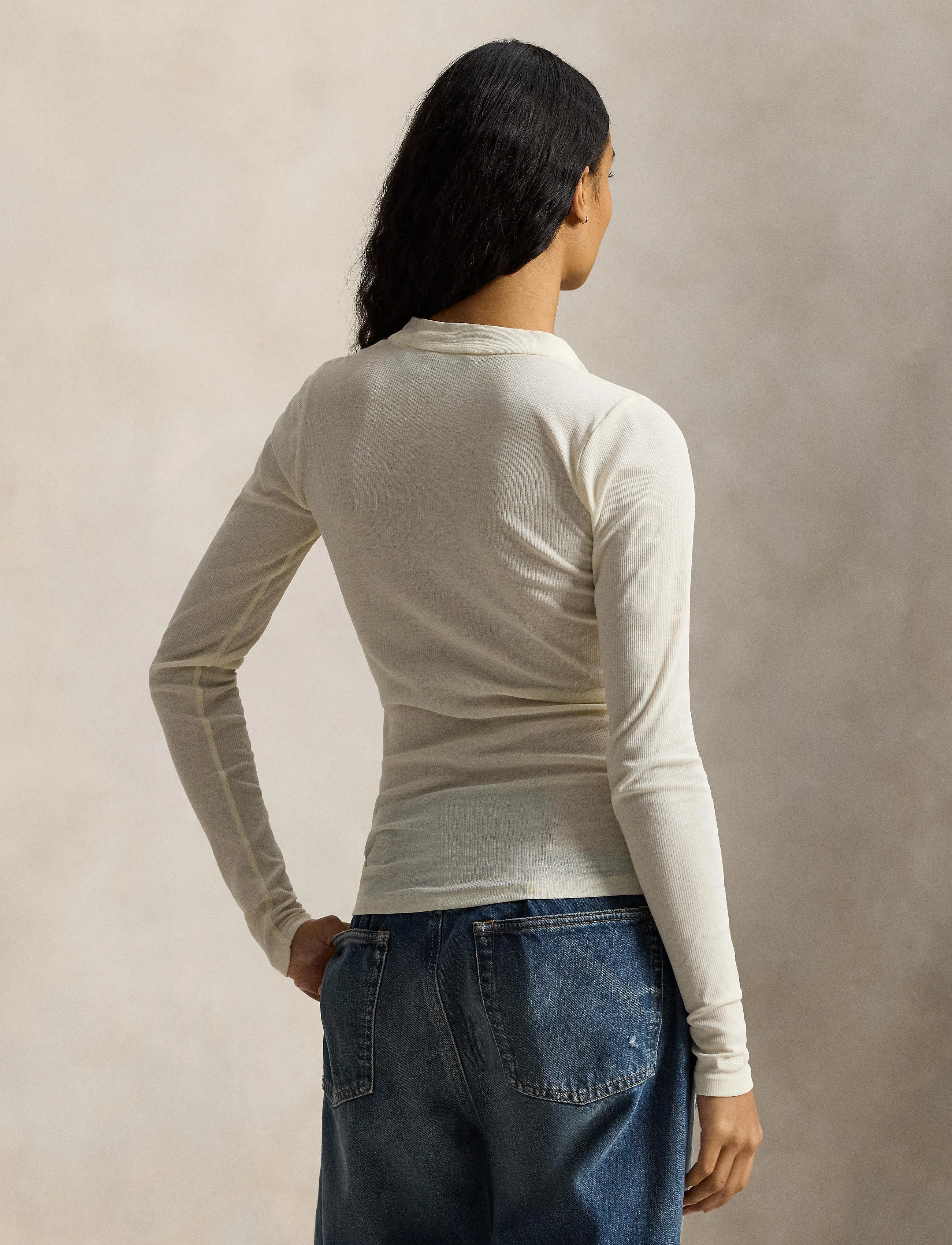 Polo Ralph Lauren - CREPE RIB-KNT-PULLOVER - langærmede toppe - warm white - 3