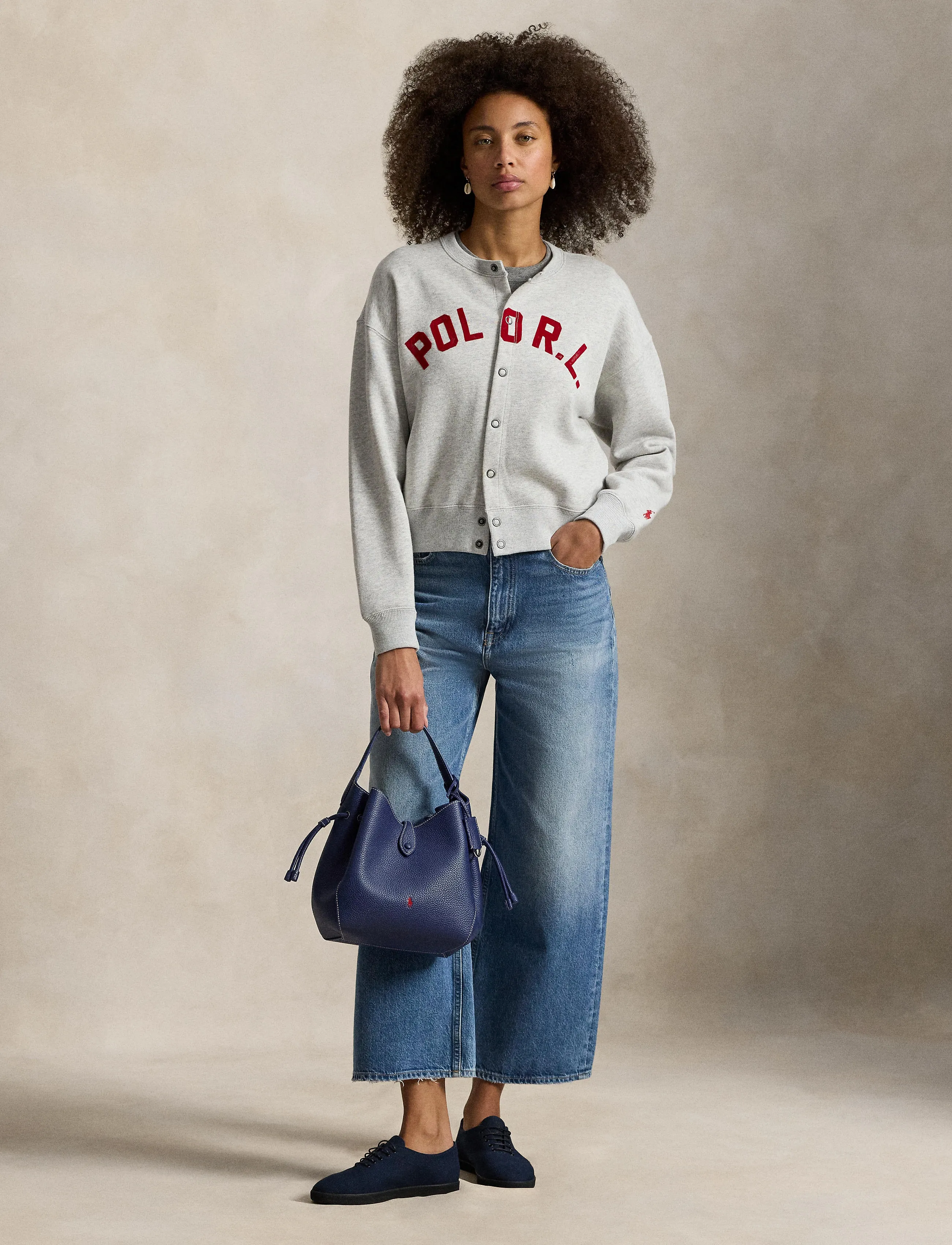 Polo Ralph Lauren Logo Fleece Cardigan - Ralph Lauren - LIGHT SMOKE HEATH / grey