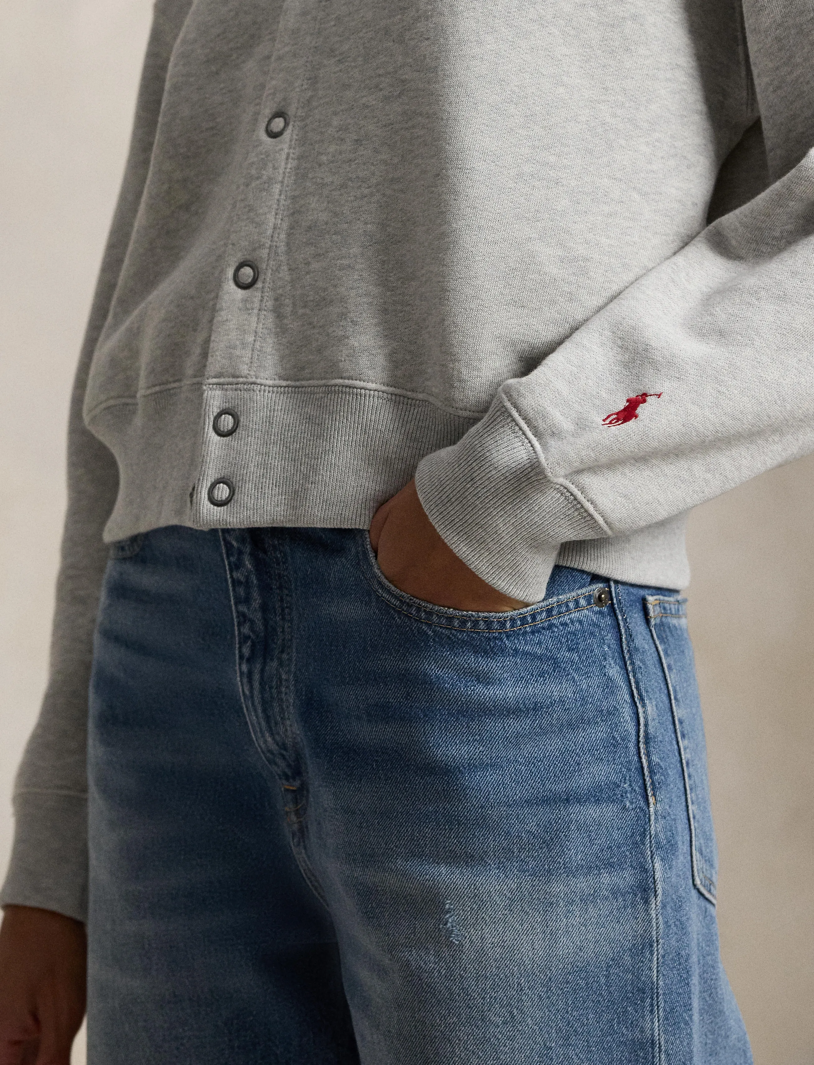 Polo Ralph Lauren - ARCTIC FLEECE-KNT-SWEATSHIRT - cardigans - light smoke heath - 4