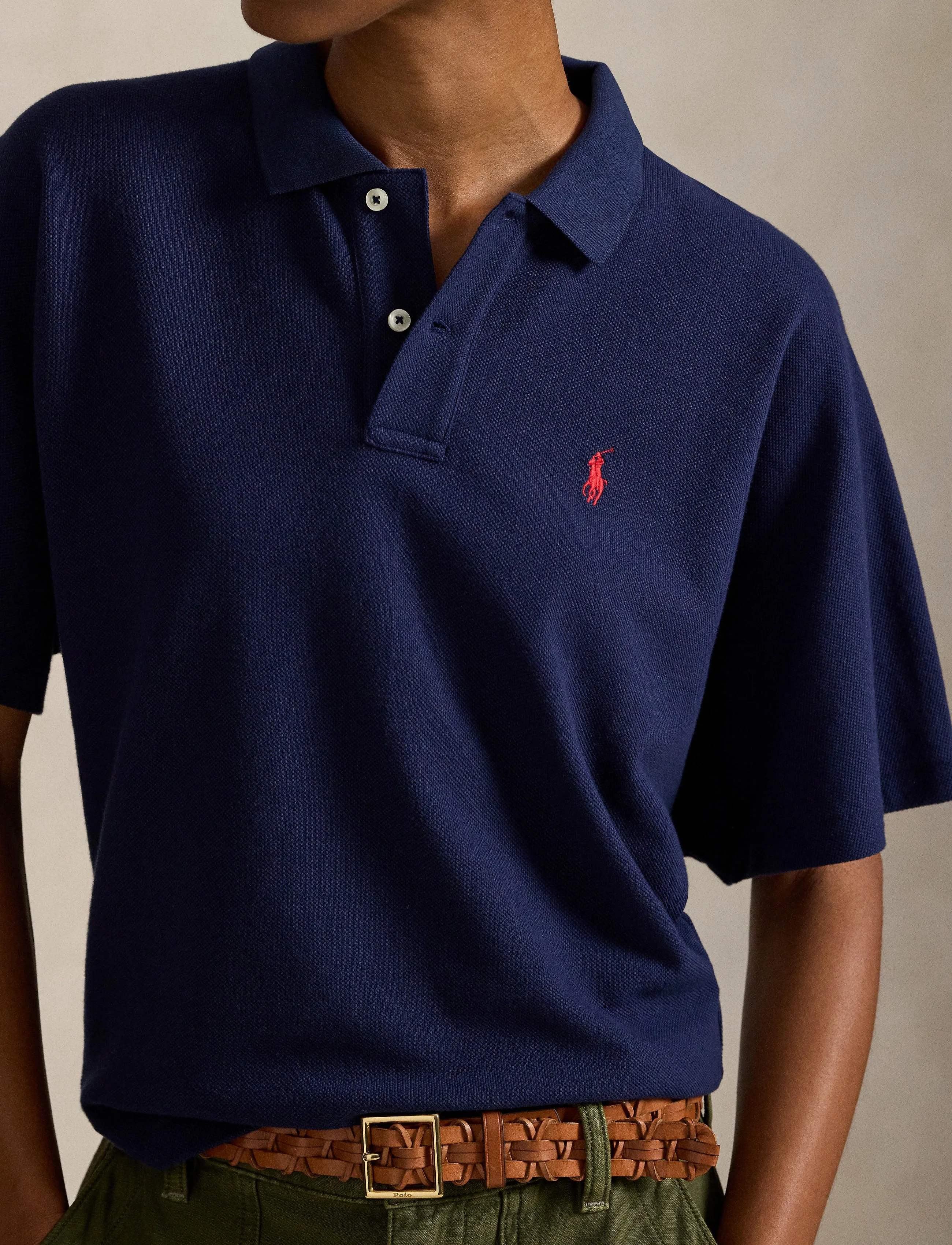 Polo Ralph Lauren - Dolman-Sleeve Mesh Polo Shirt - polos - newport navy - 4