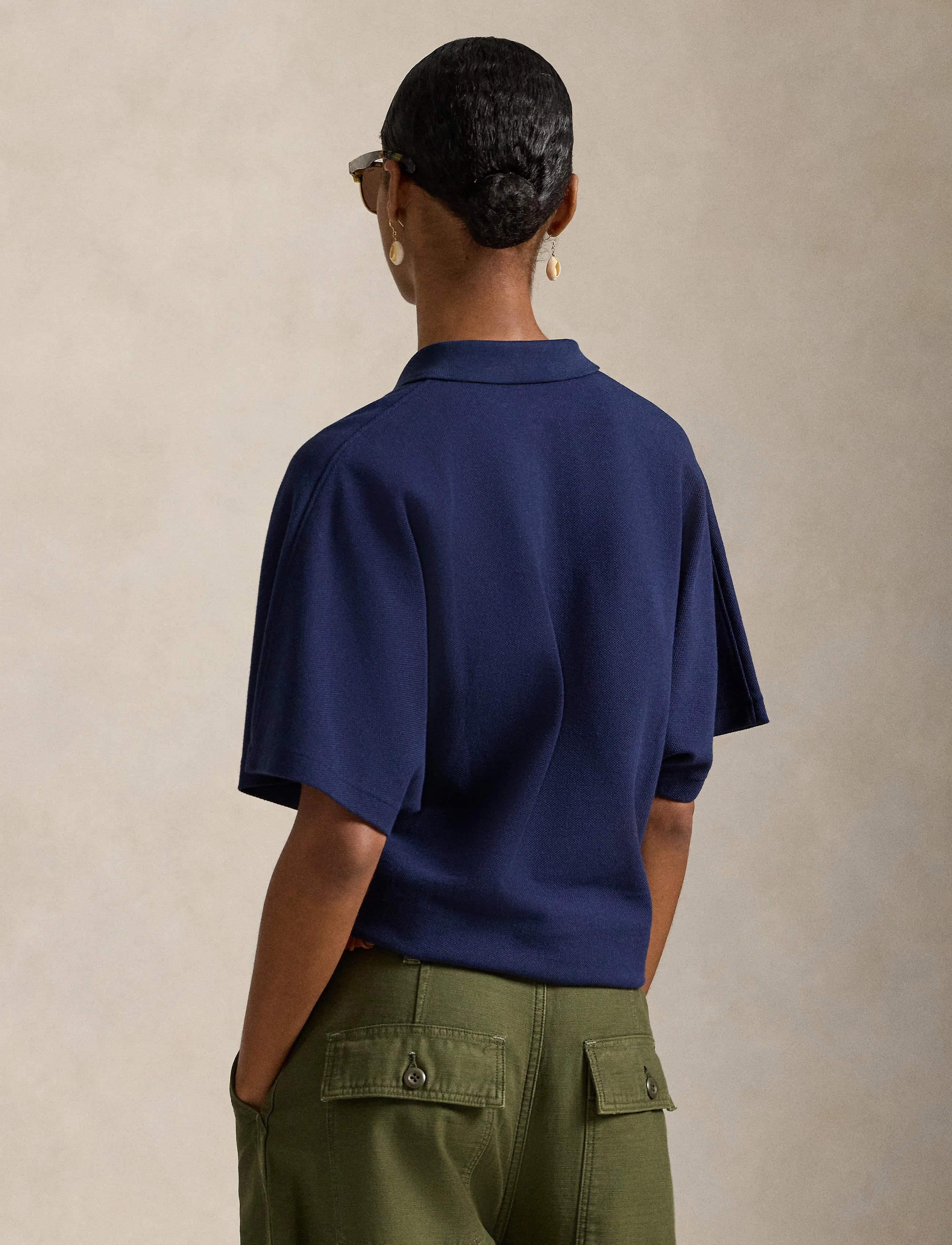 Polo Ralph Lauren - Dolman-Sleeve Mesh Polo Shirt - polos - newport navy - 5
