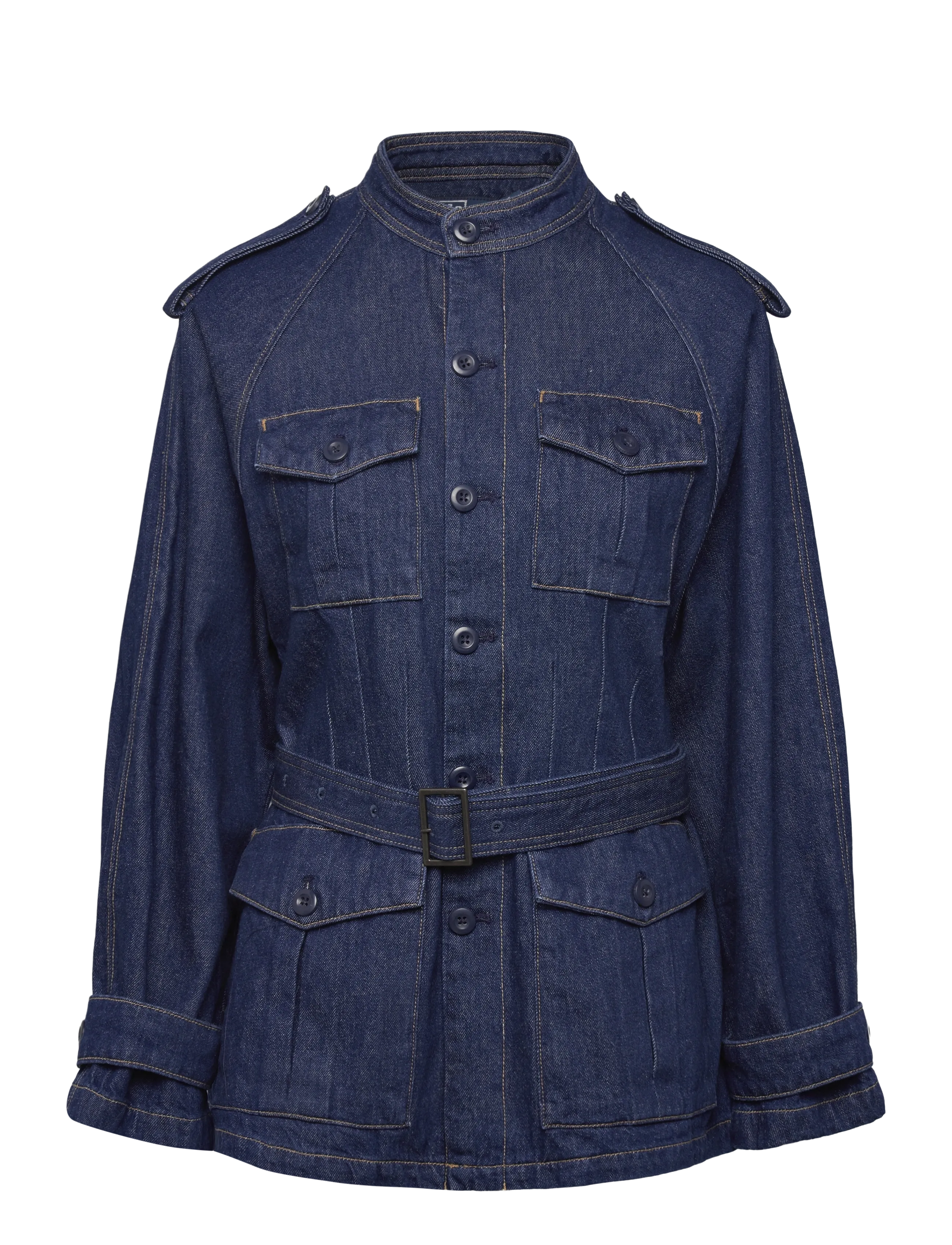 Belted Denim Utility Jacket - HILLSTEN WASH